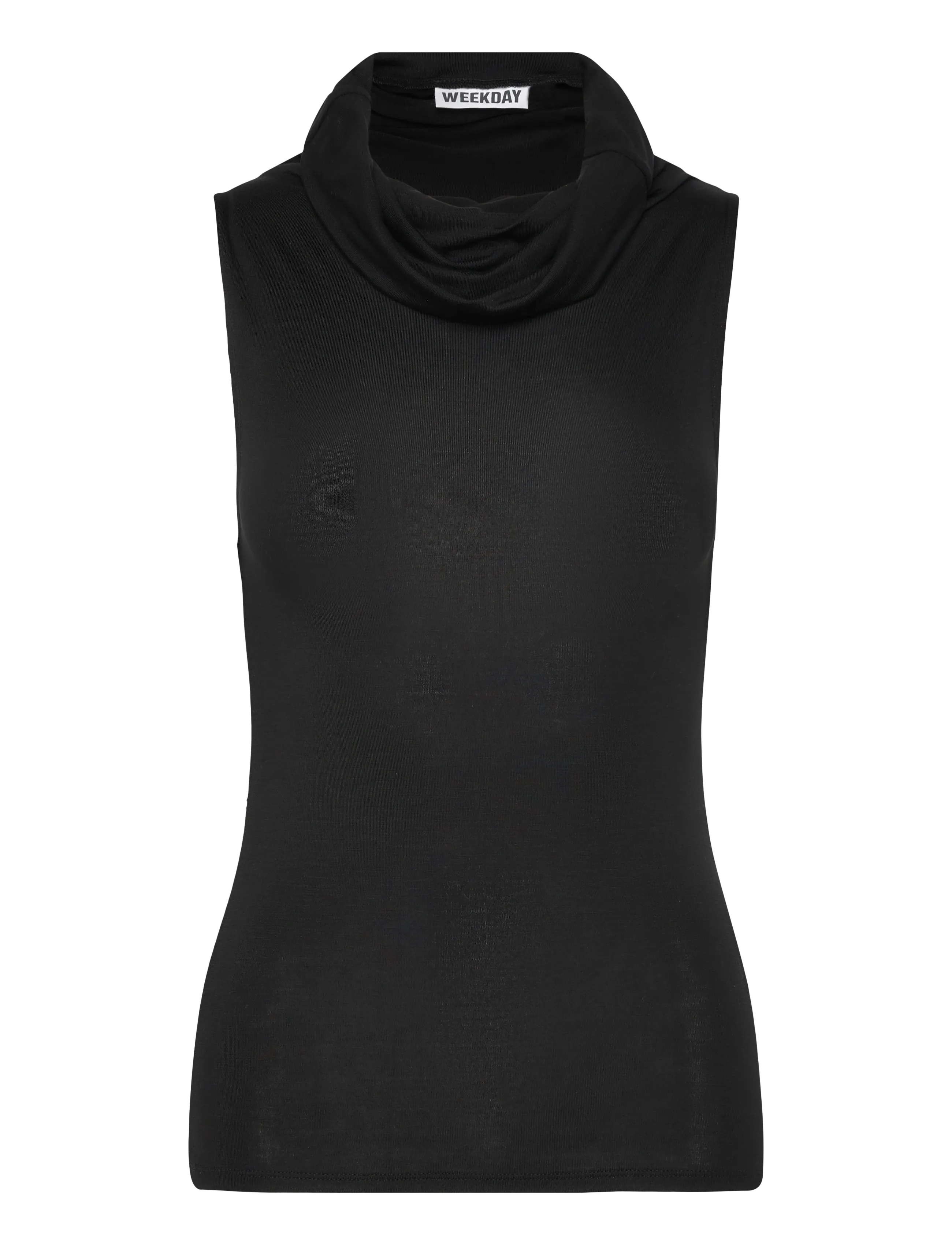 Weekday Funnel Neck Top, Kvinder, Draperet Hals Top, Sort, Str: S