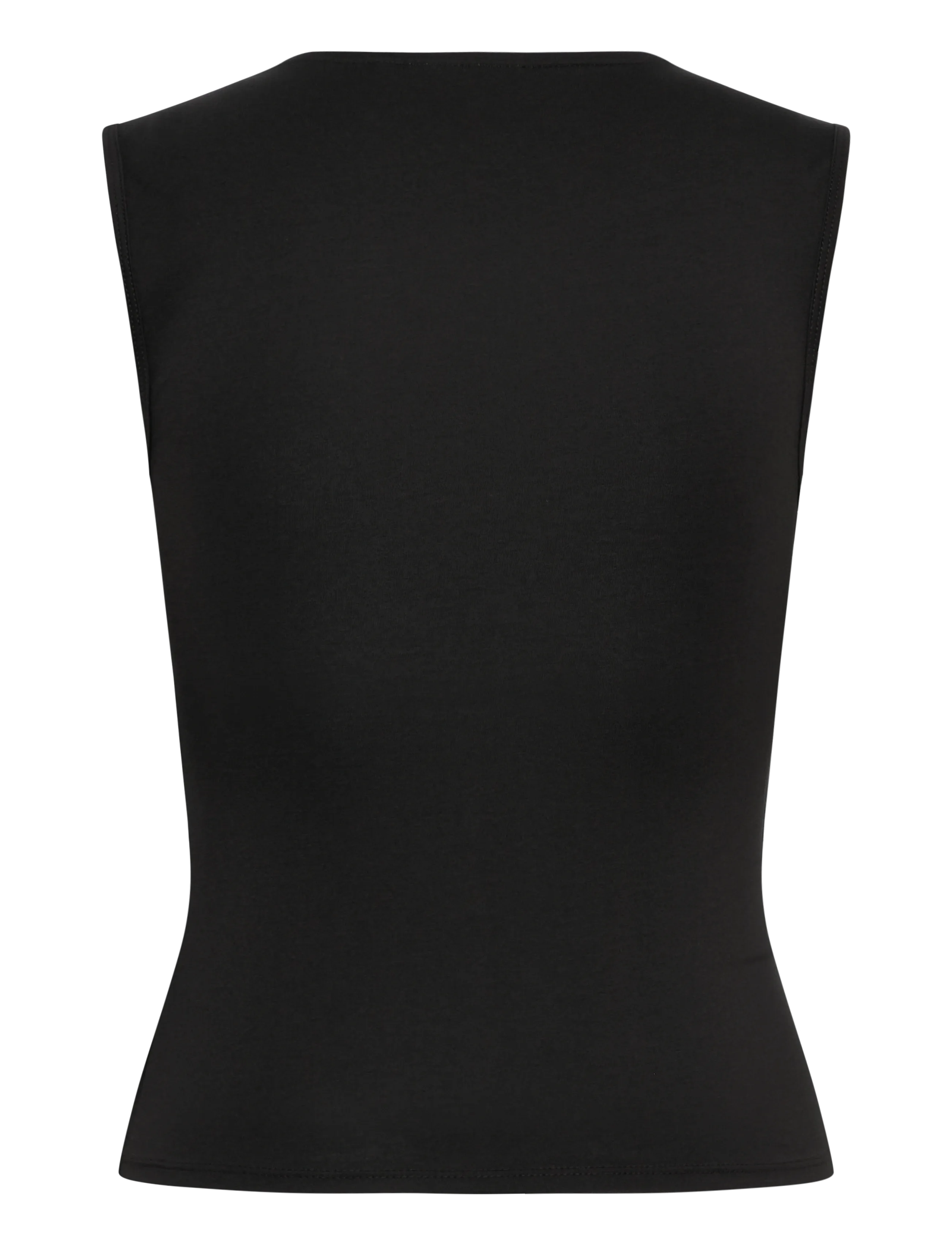Weekday - Fitted V-Neck Sleeveless Top - sleeveless tops - dark brown - 1
