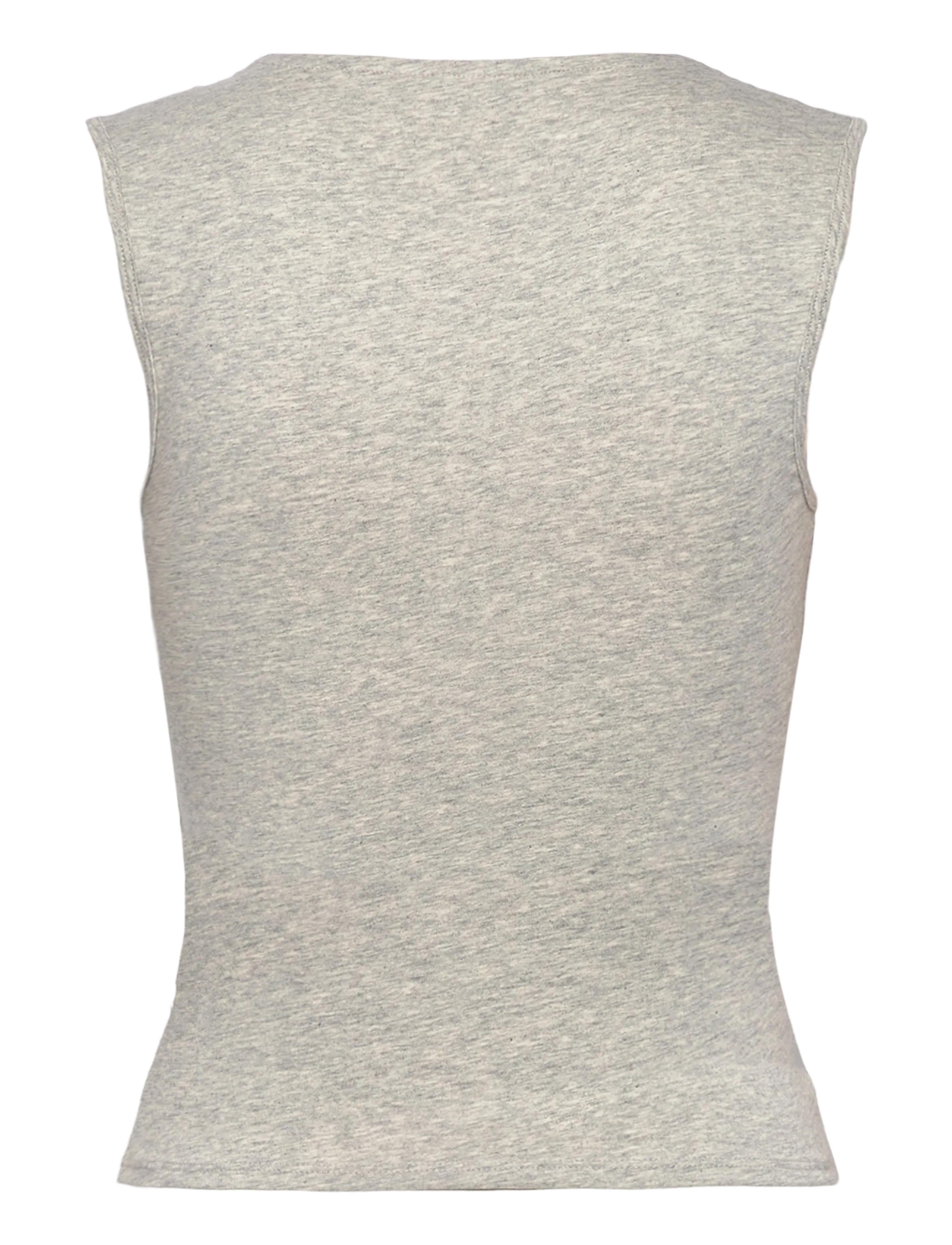 Weekday - Fitted V-Neck Sleeveless Top - linnen - grey melange dusty l - 1