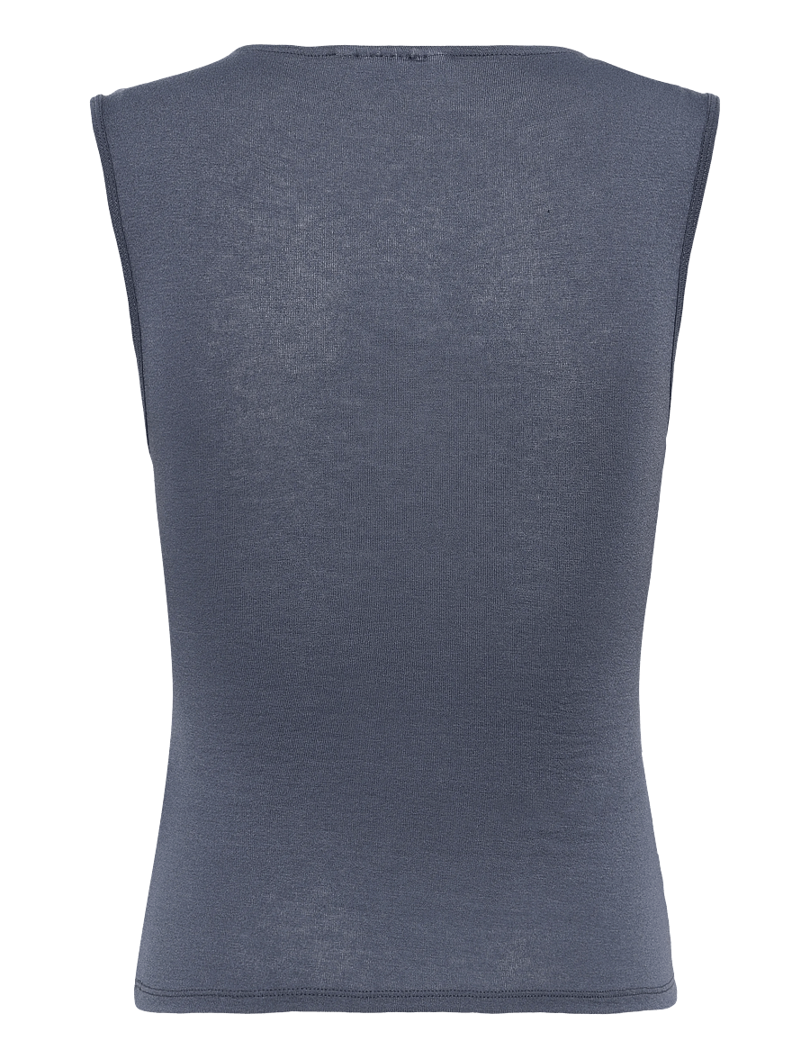 Weekday - Fitted V-Neck Sleeveless Top - varrukateta topid - navy - 1