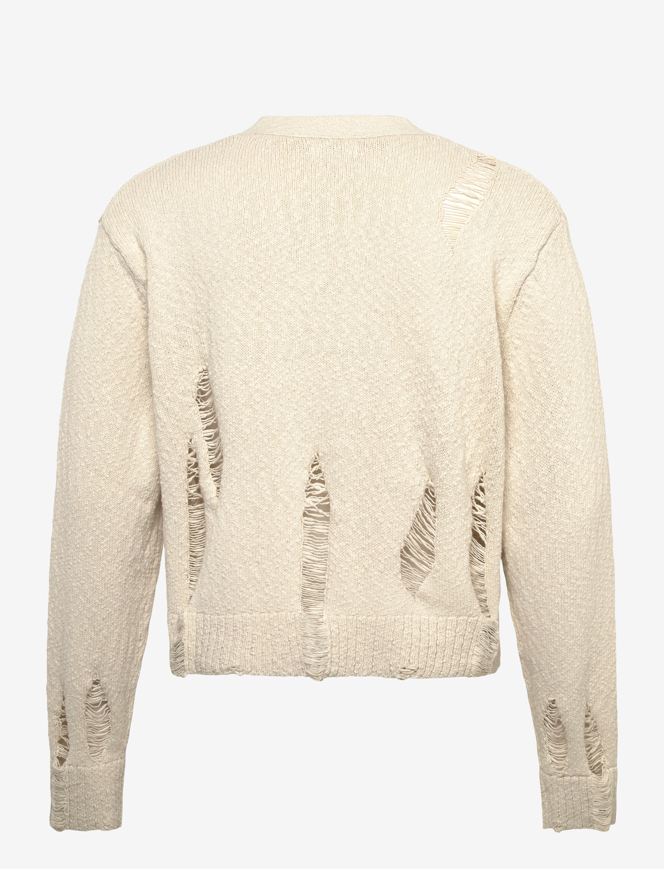 Weekday - Boxy Distressed Knitted Cardigan - cardigans - mole dusty light - 1