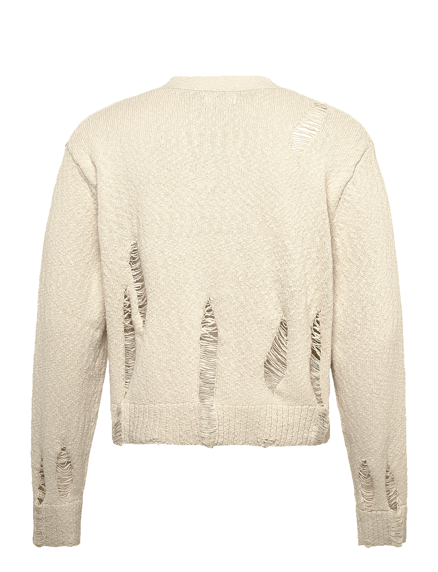 Weekday - Boxy Distressed Knitted Cardigan - strickjacken - mole dusty light - 1