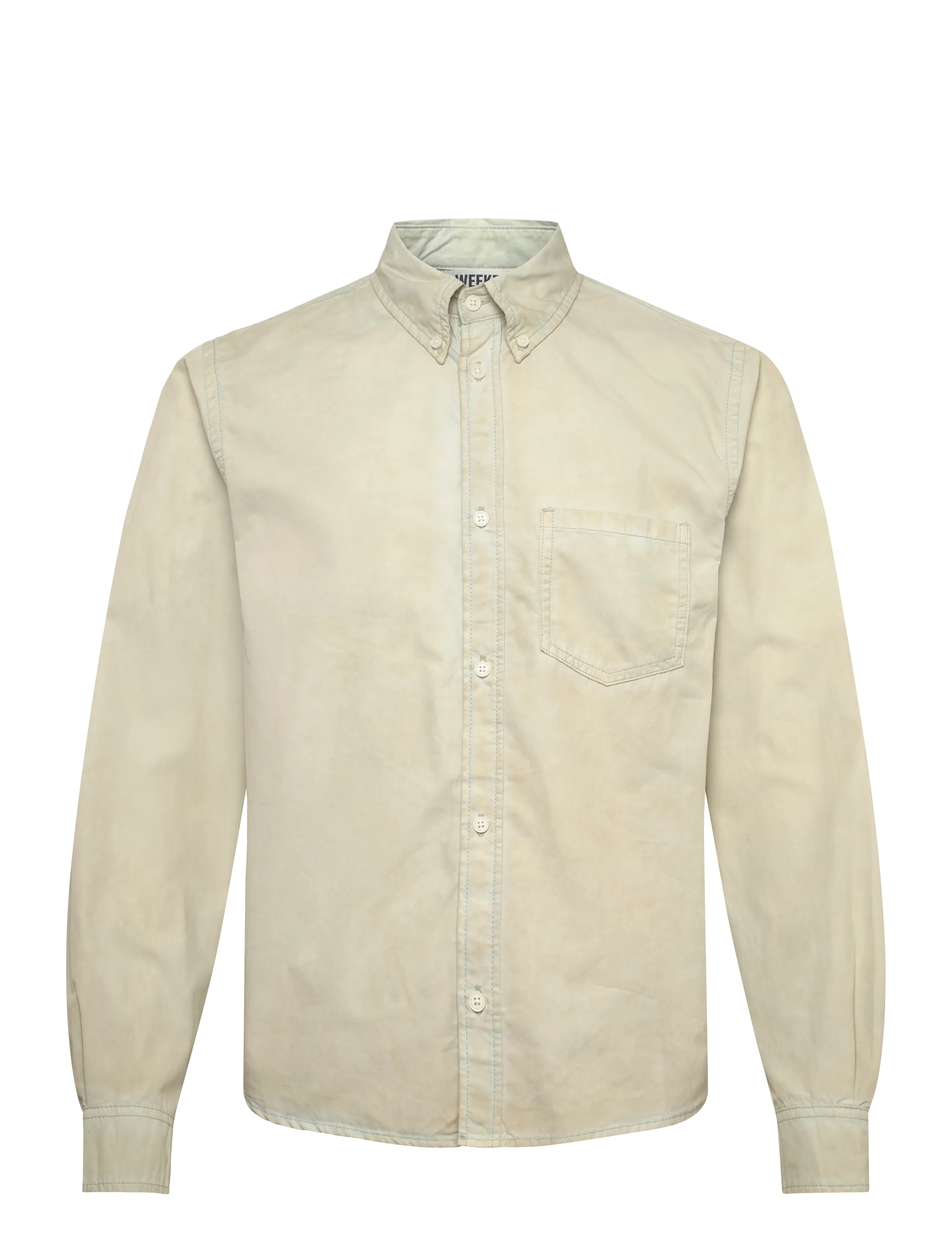 Weekday Long-Sleeved Cotton Shirt, XL, Shirts, Beige - Casual Männerswear