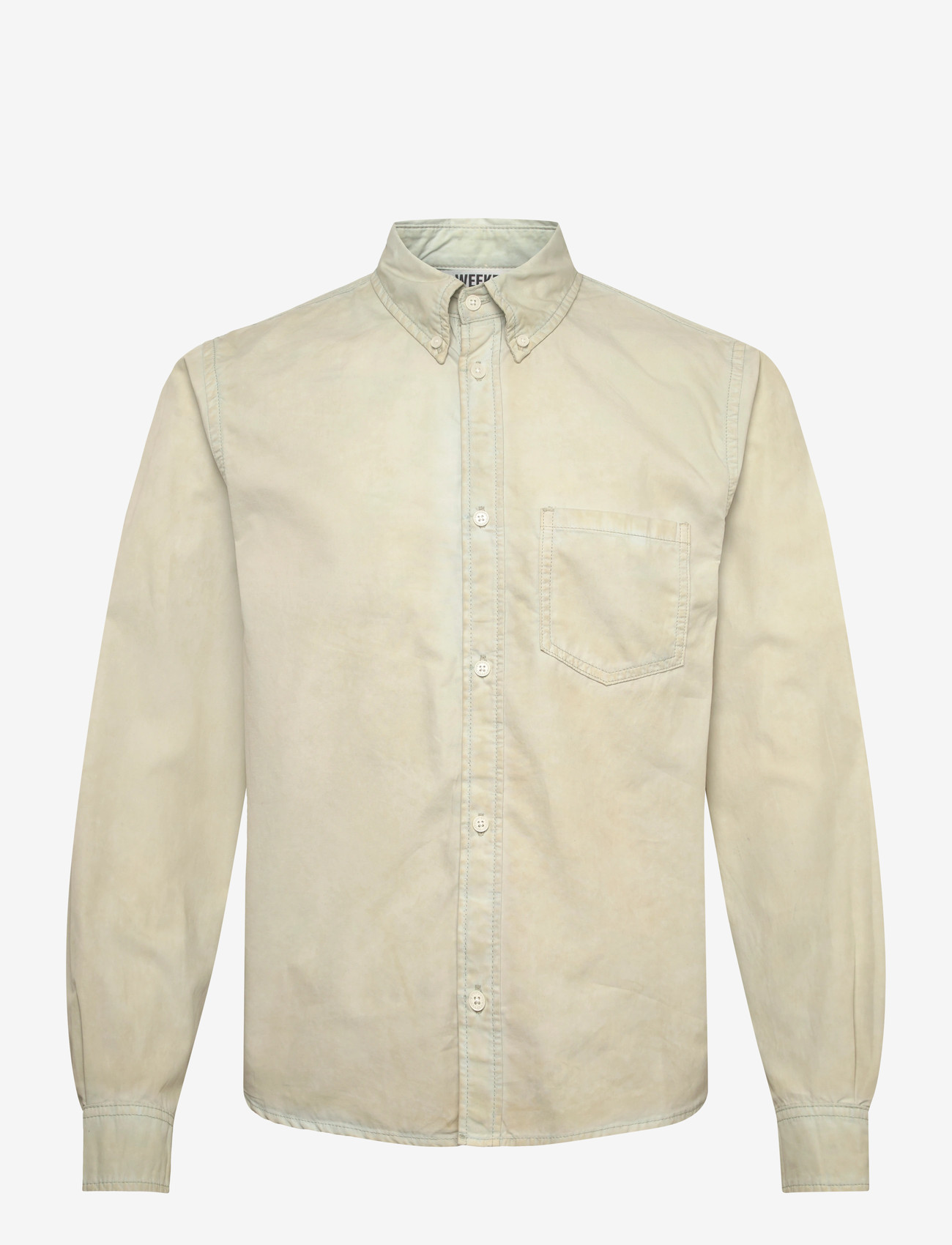 Weekday - Long-Sleeved Cotton Shirt - oxford skjorter - dusty light mole cold dye - 0
