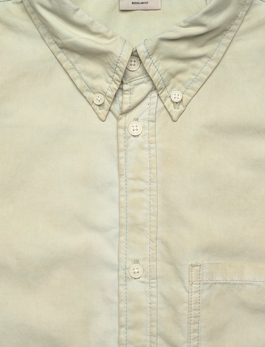 Weekday - Long-Sleeved Cotton Shirt - oxford shirts - dusty light mole cold dye - 2