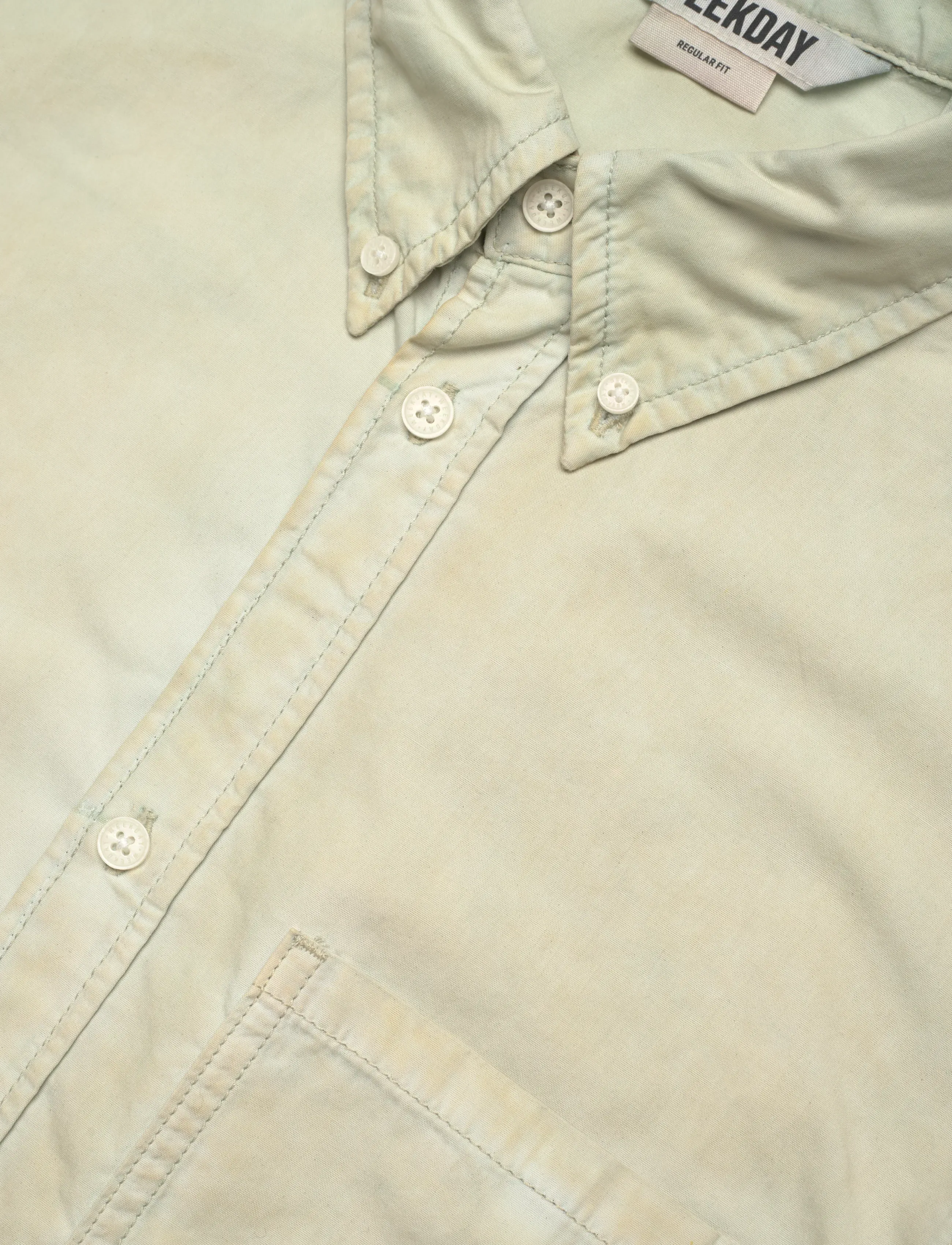 Weekday - Long-Sleeved Cotton Shirt - oxford-skjortor - dusty light mole cold dye - 3