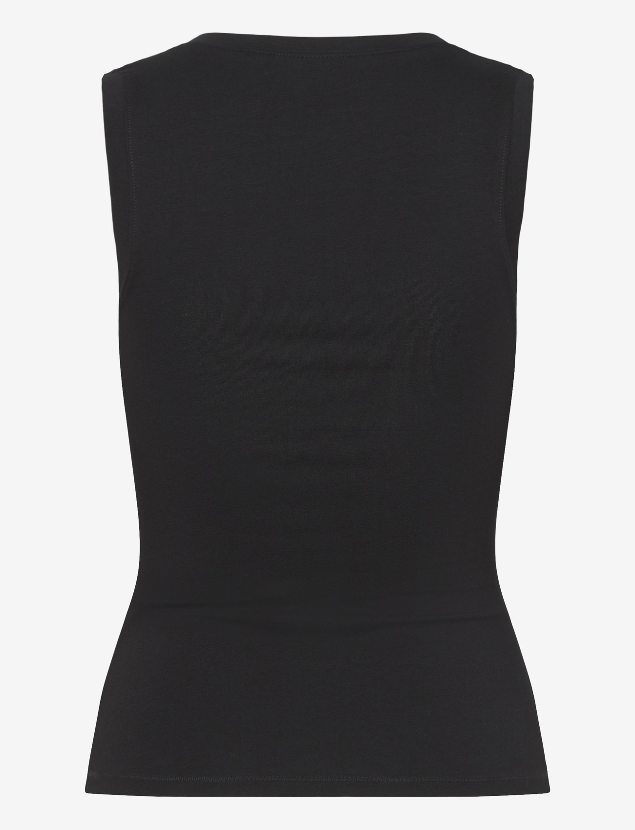 Weekday - Slim V-neck Sleeveless Top - sleeveless tops - black - 1