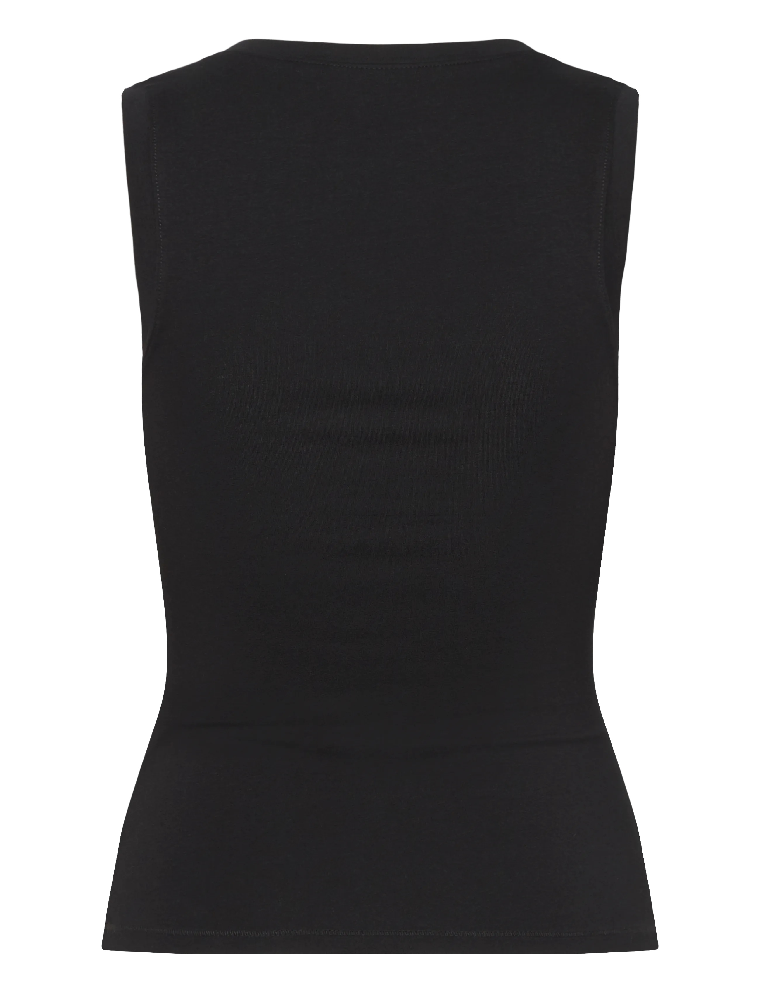 Weekday - Slim V-neck Sleeveless Top - sleeveless tops - black - 1