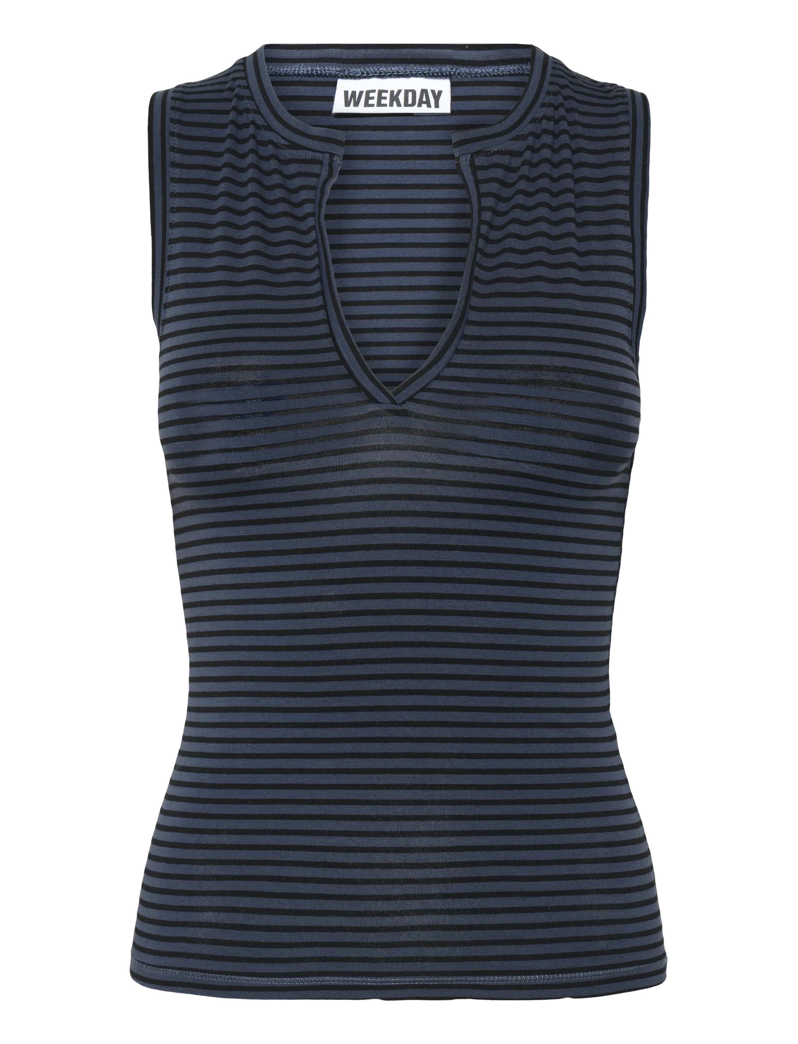 Weekday Slim V-Neck Sleeveless Top, M, T-shirts & Oberteile, Marineblau - Sleeveless, Frauen