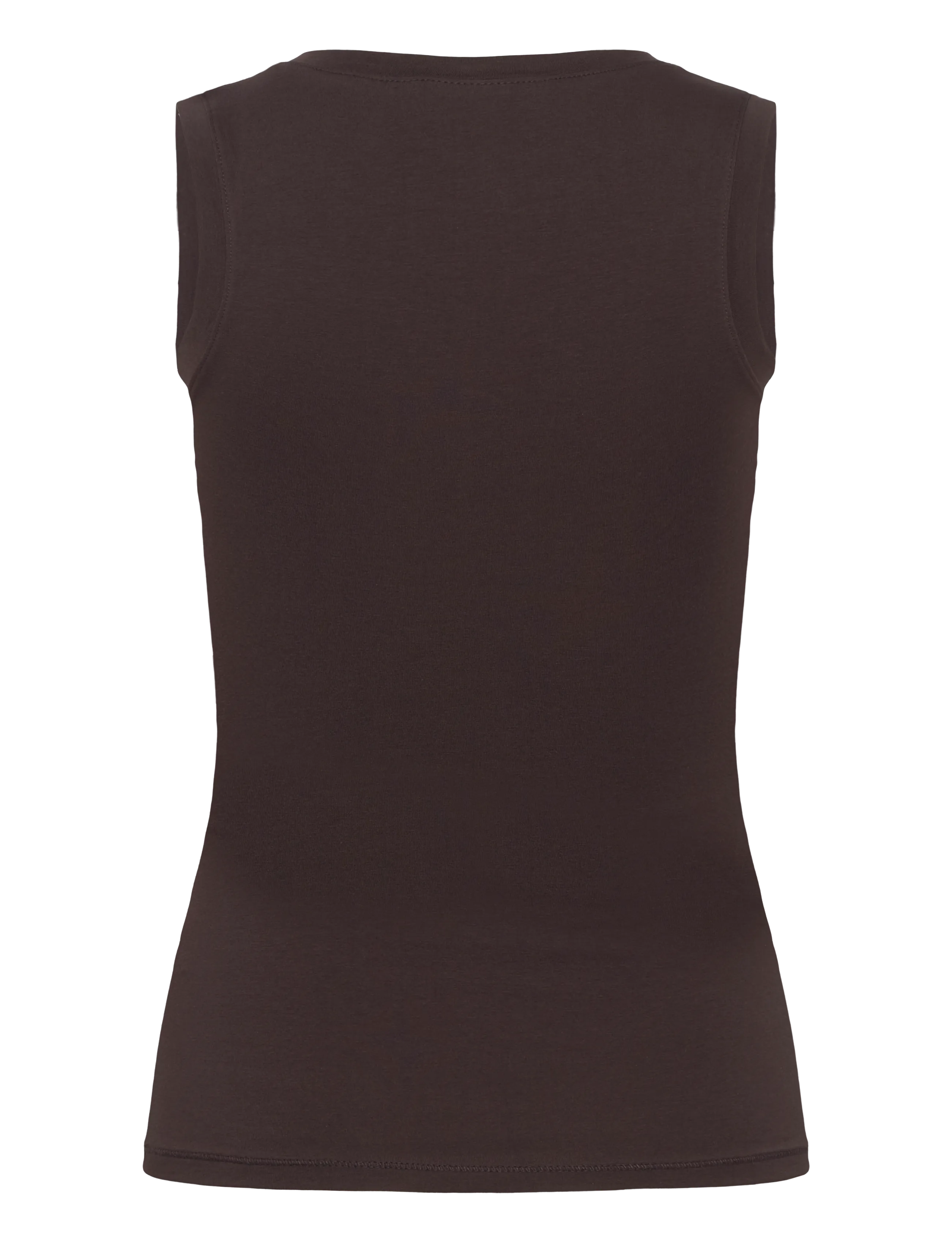 Weekday - Slim V-neck Sleeveless Top - hihattomat paidat - dark brown - 1