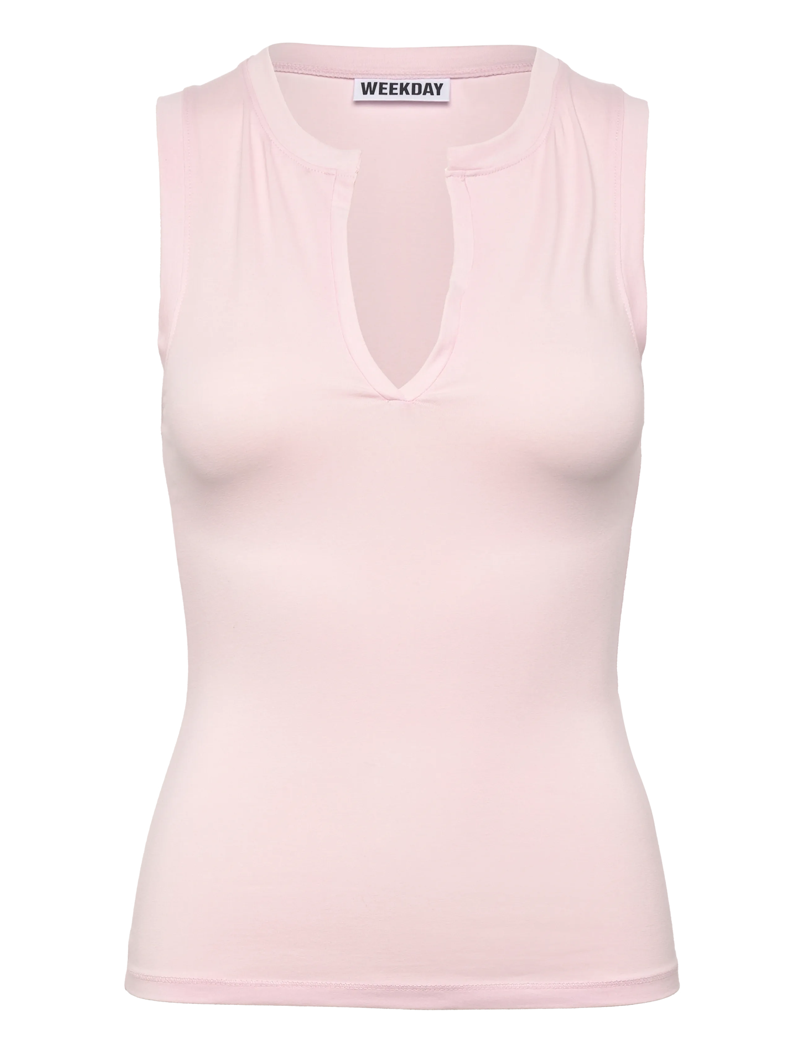 Weekday Slim V-Neck Sleeveless Top, S, T-shirts & Oberteile, Rosa - Sleeveless, Frauen