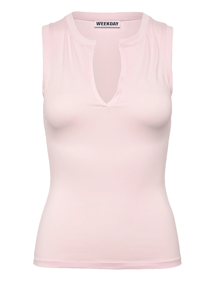 Weekday - Slim V-neck Sleeveless Top - Ärmellose tops - dusty pink - 0