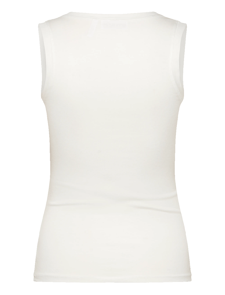 Weekday - Slim V-neck Sleeveless Top - tanktops - off white - 1