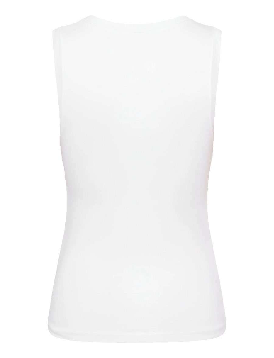 Weekday - Slim V-neck Sleeveless Top - varrukateta topid - white - 1
