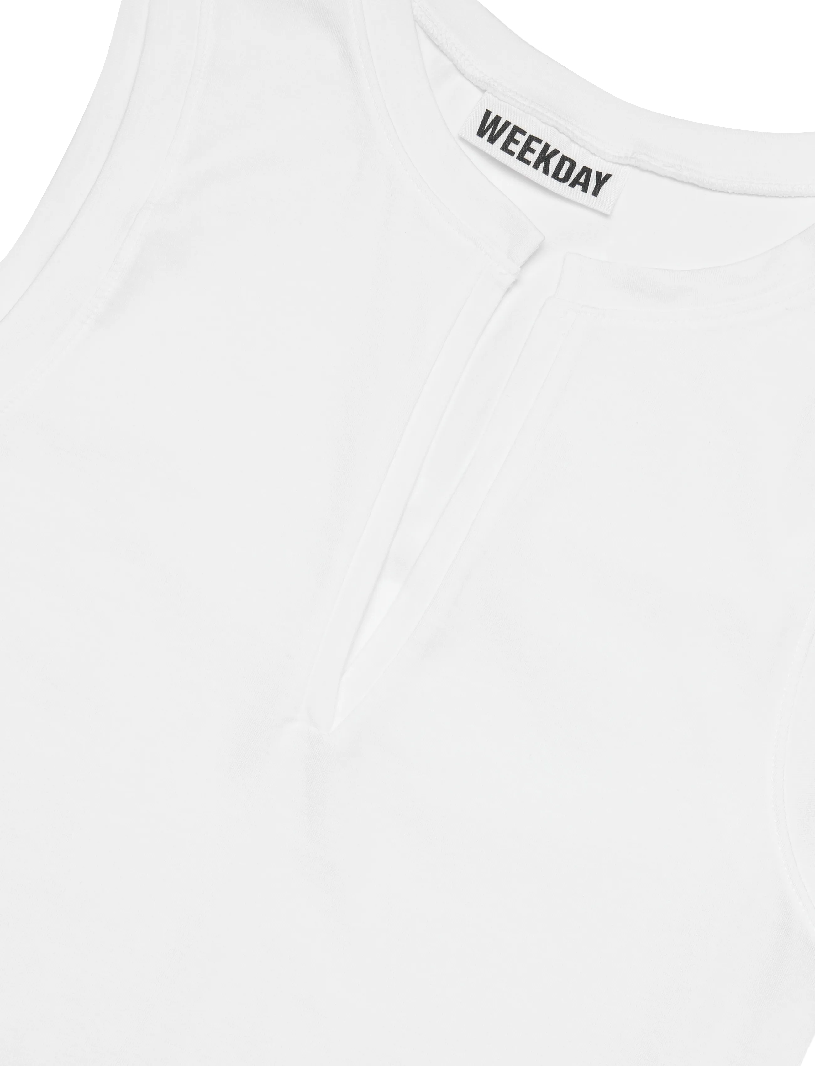 Weekday - Slim V-neck Sleeveless Top - Ärmellose tops - white - 2