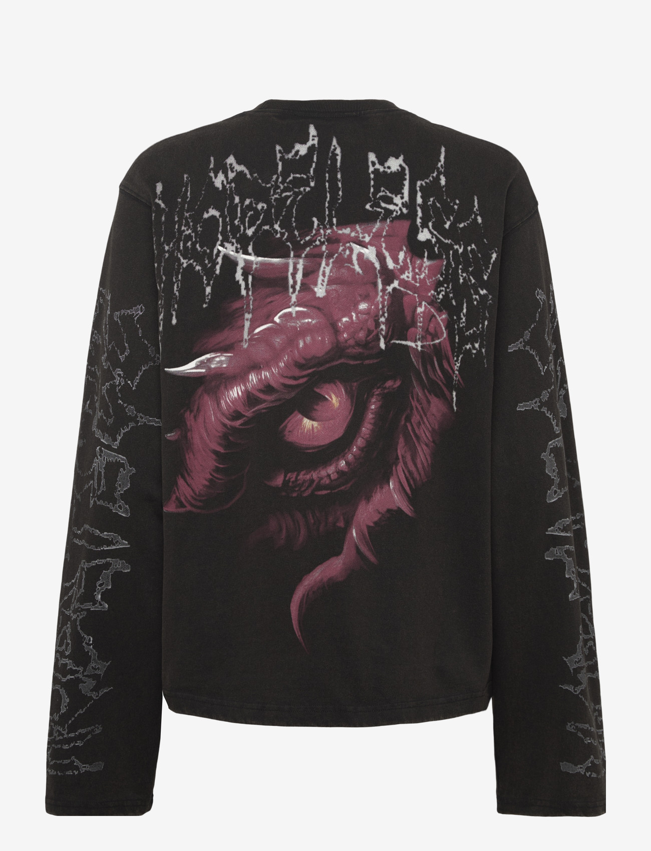 Weekday - Printed Long Sleveeved T-shirt - long-sleeved tops - black dark - 1