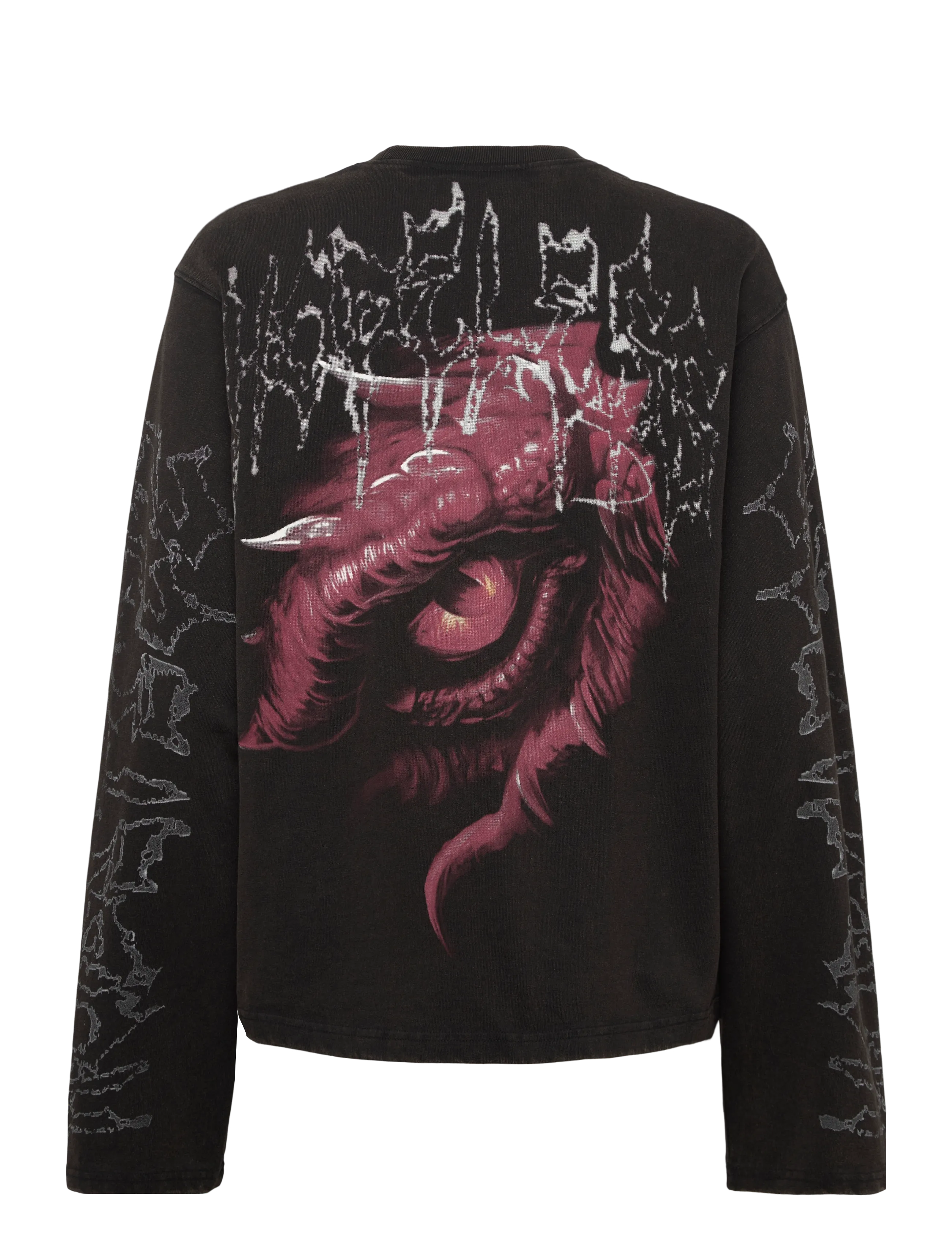 Weekday - Printed Long Sleveeved T-shirt - long-sleeved tops - black dark - 1