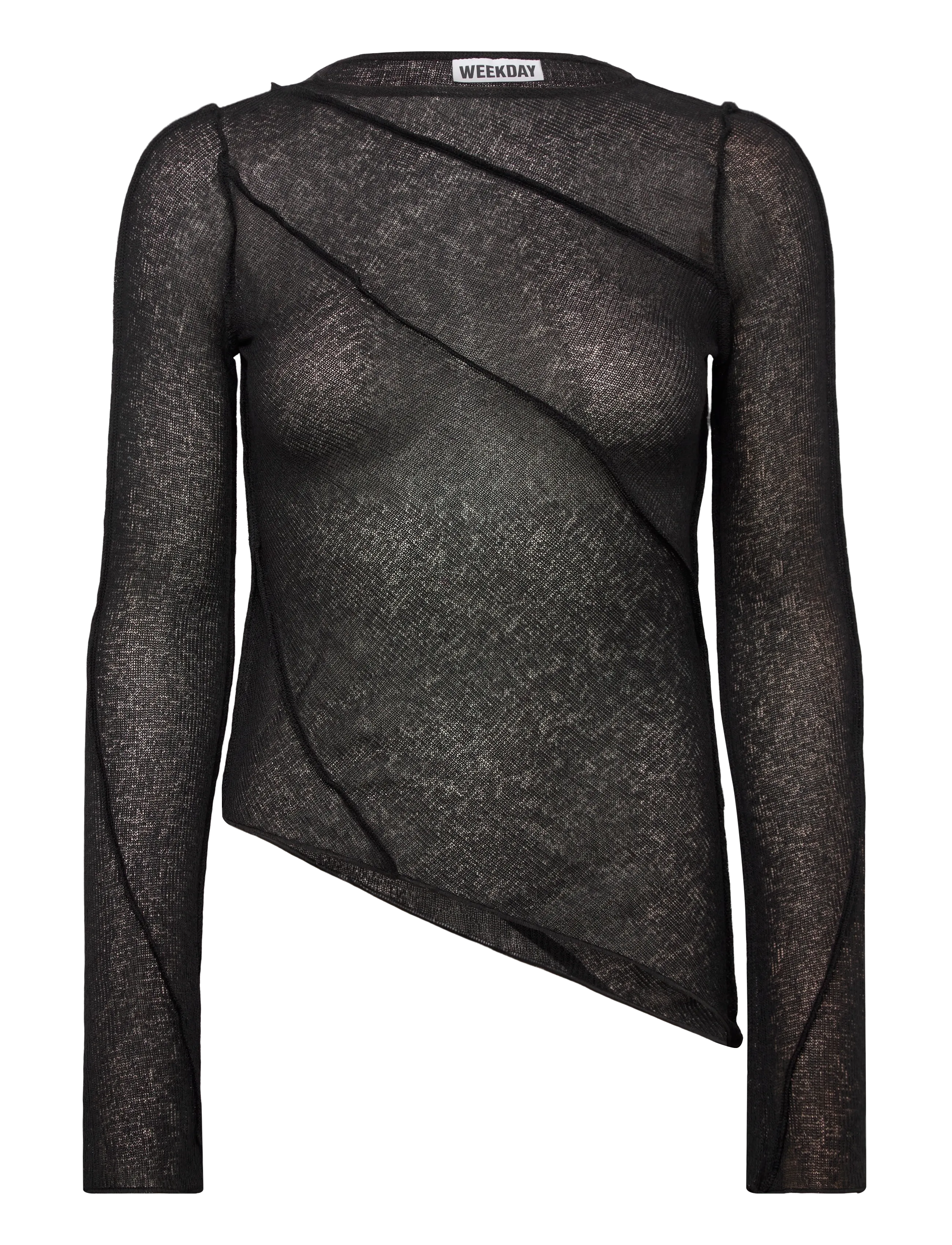 Weekday Cut And Sew Long Sleeved Top, S, Black, T-Shirts & Toppe > Langærmede, Dame