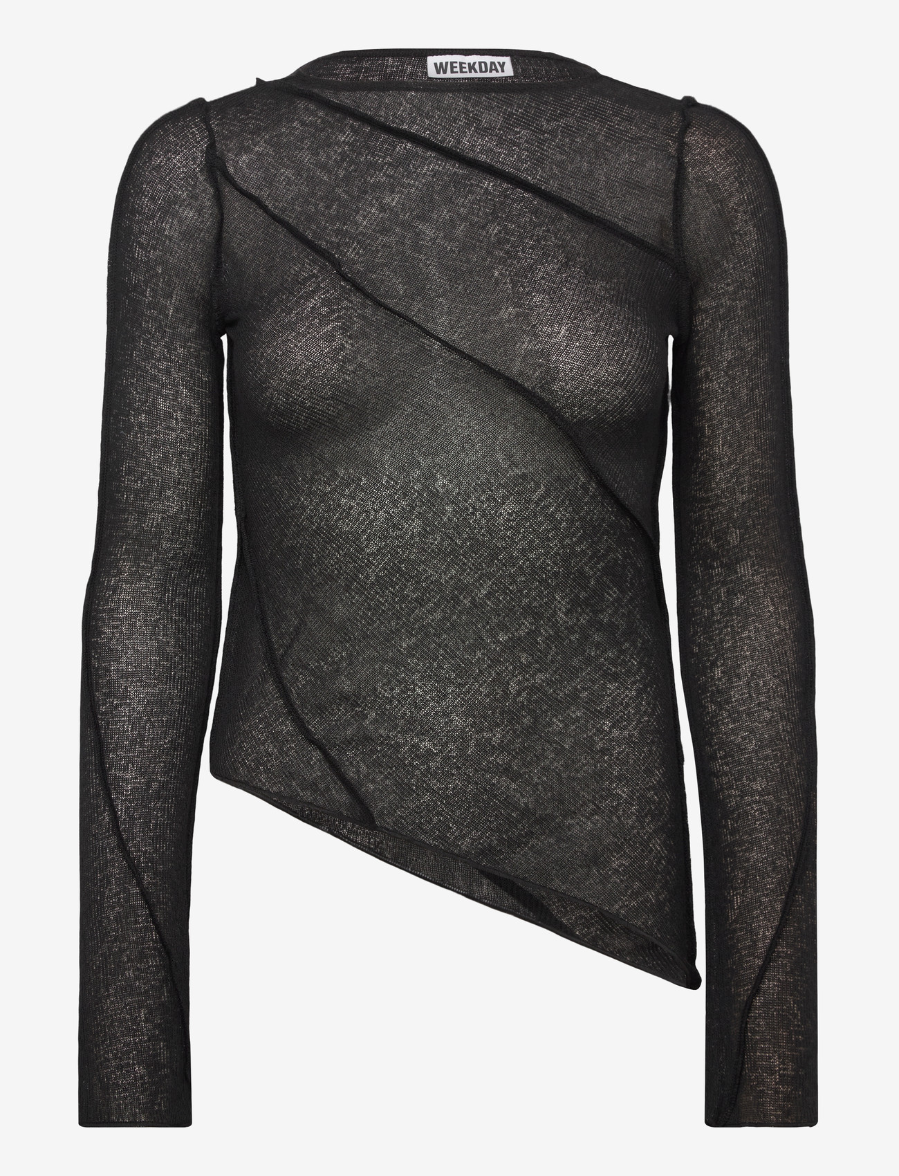 Weekday - Cut and Sew Long Sleeved Top - langærmede toppe - black dark - 0