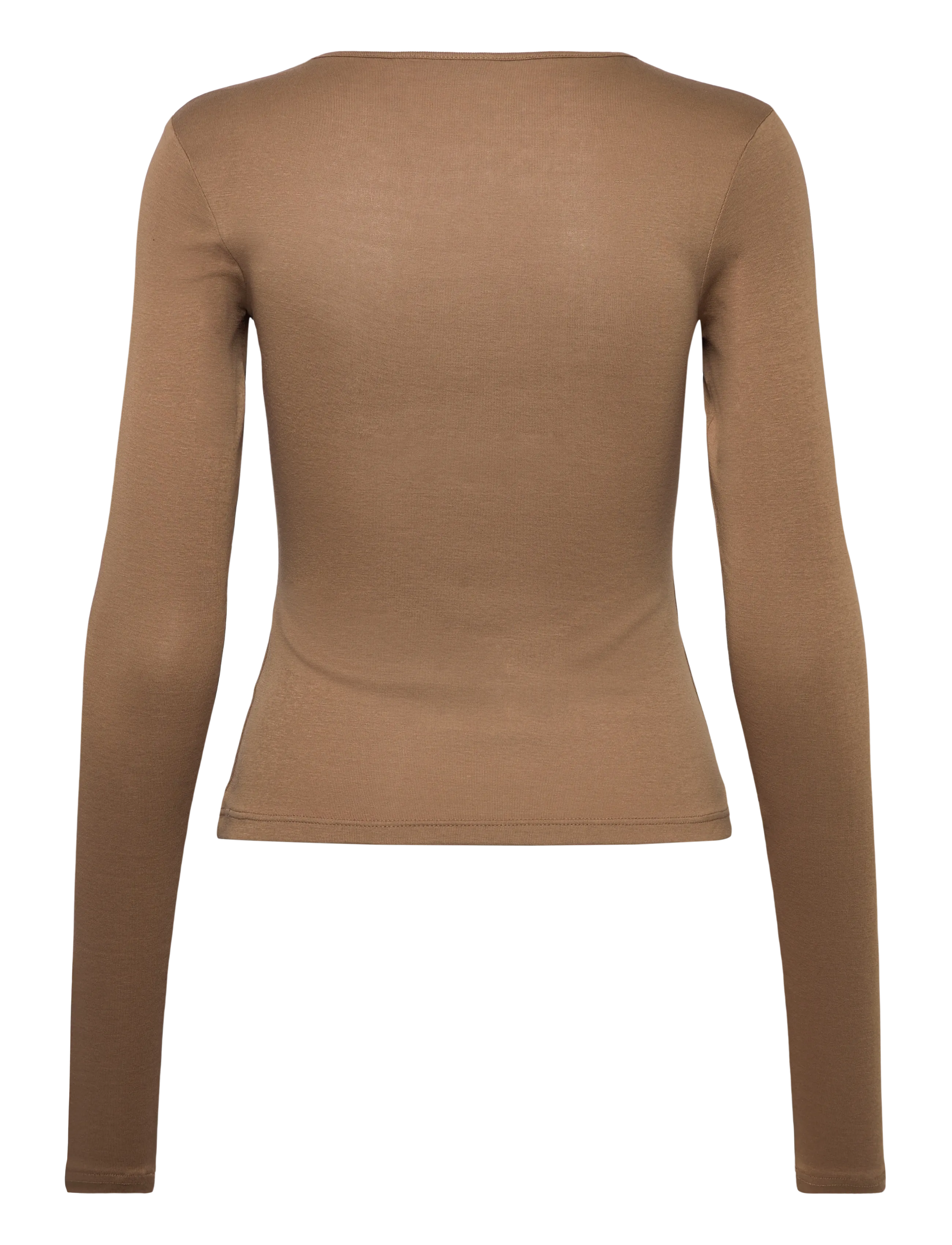 Weekday - V Neck Long Sleeve Top - pikkade varrukatega alussärgid - dark beige - 1