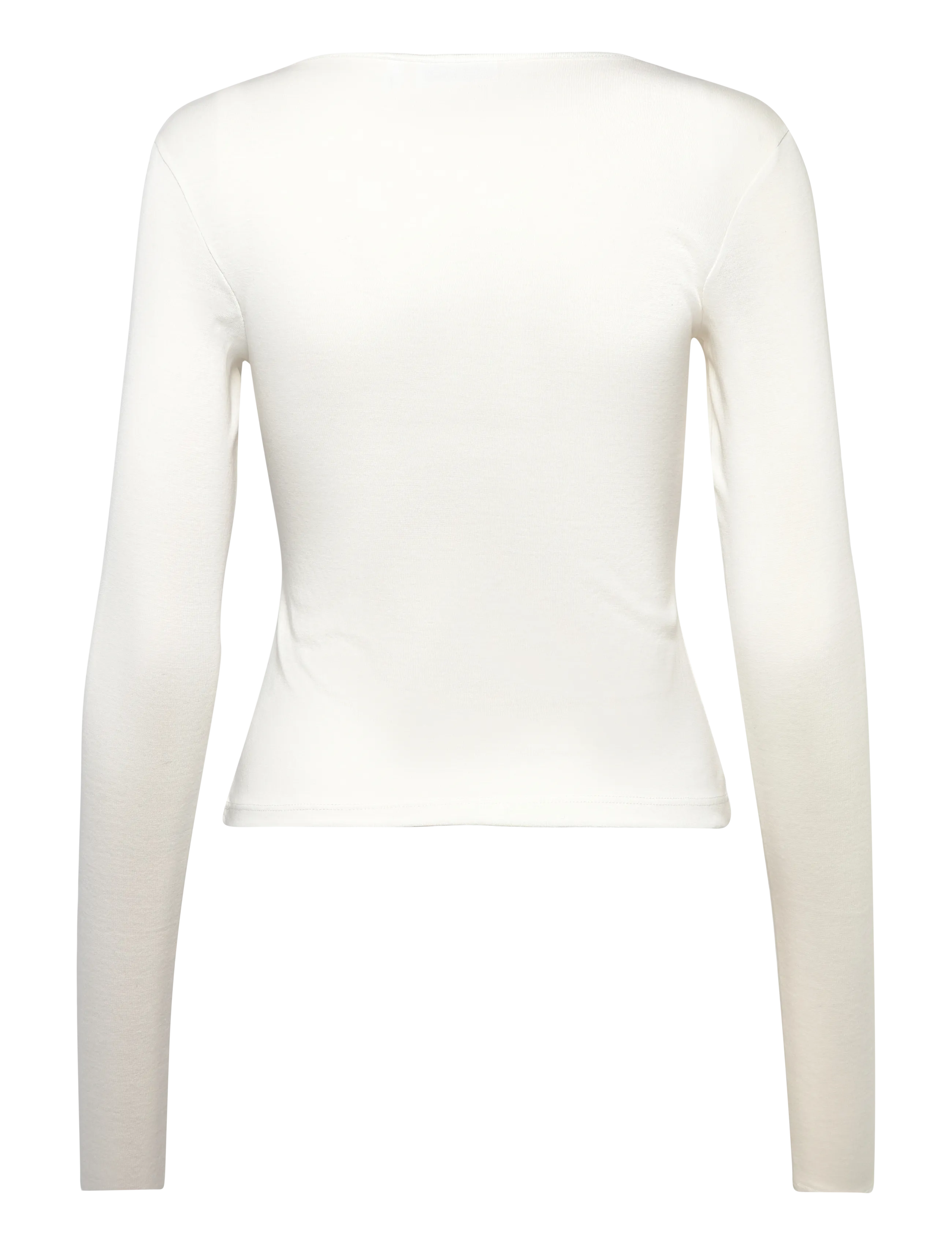 Weekday - V Neck Long Sleeve Top - long-sleeved tops - off white - 1