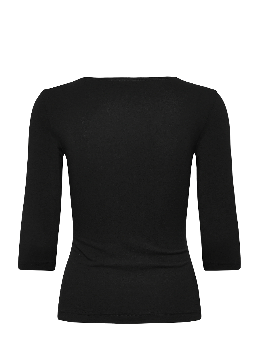 Weekday - Fitted Three-Quarter Sleeve Top - palaidinukės ilgomis rankovėmis - black - 1
