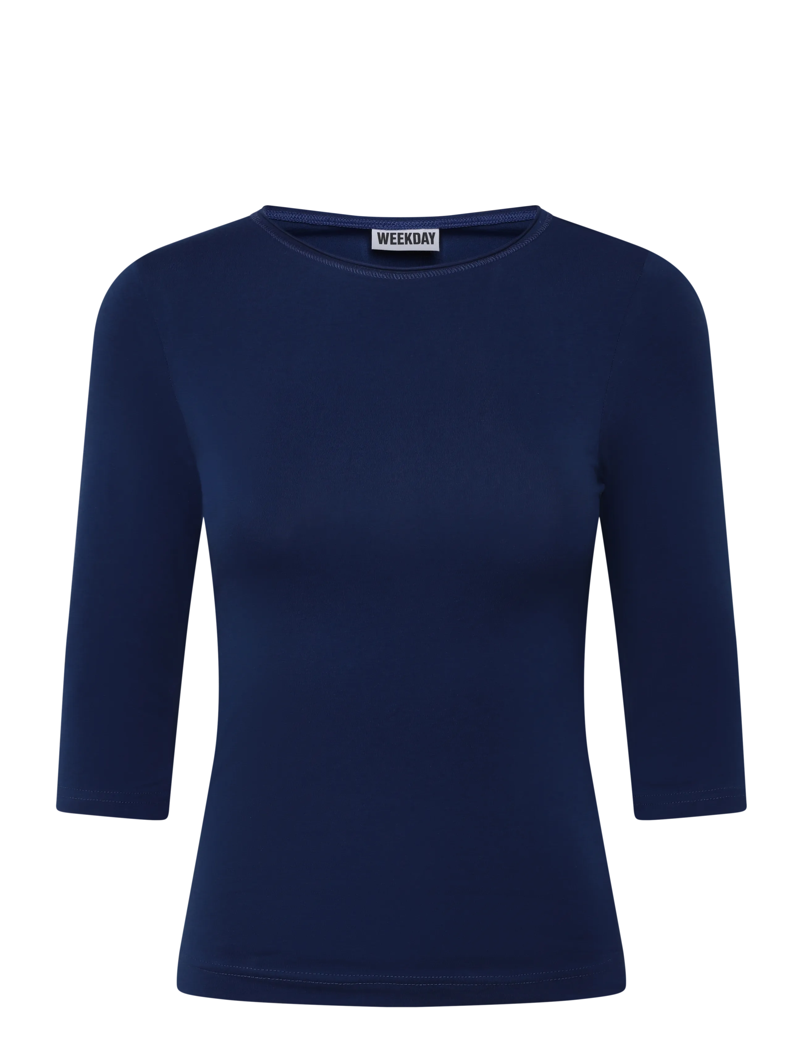 Weekday Fitted Three-Quarter Sleeve Top - Skandinaviskt mode - BLUE / navy