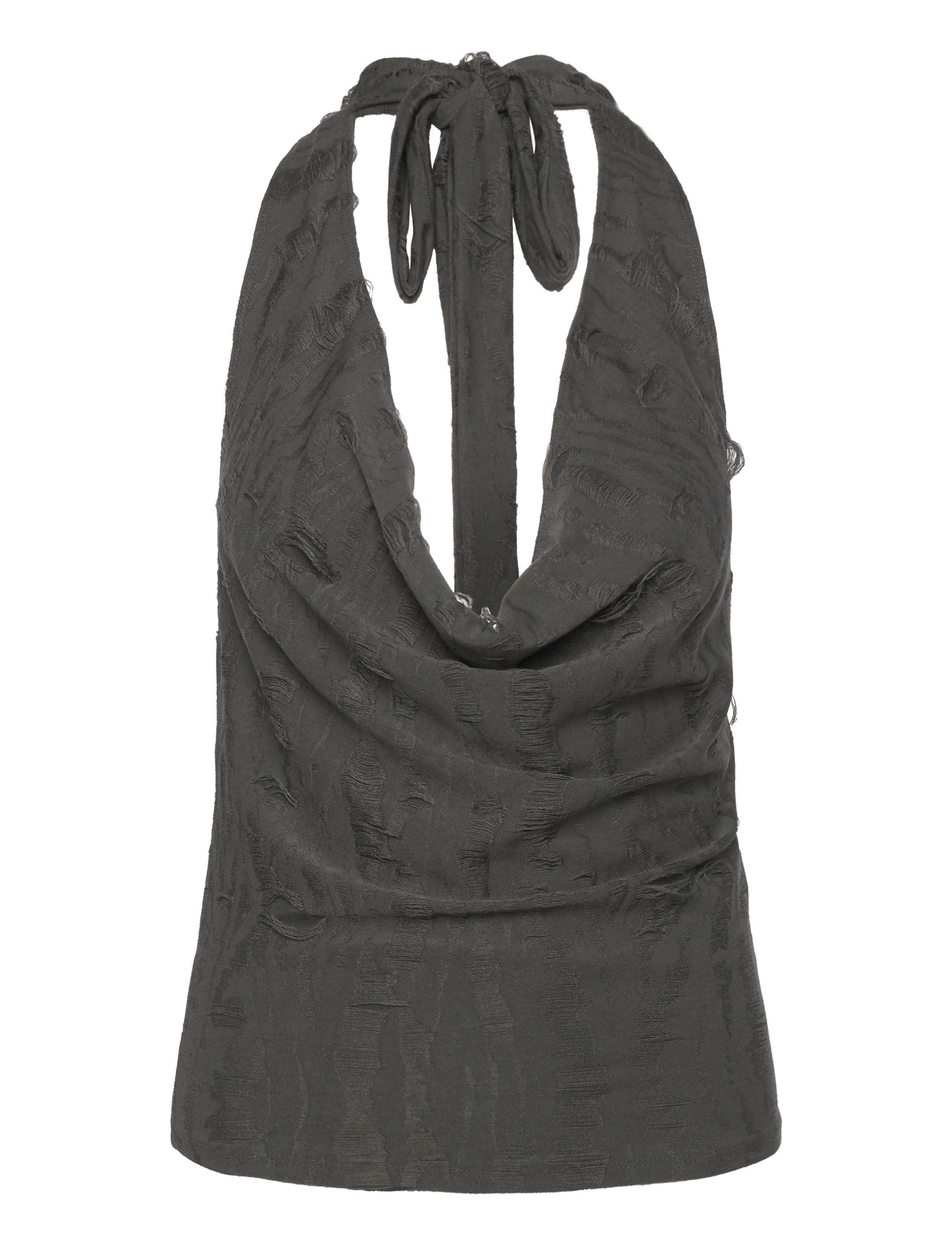 Weekday Jacquard Halter Top, XS, T-shirts & Oberteile, Grau - Sleeveless, Frauen