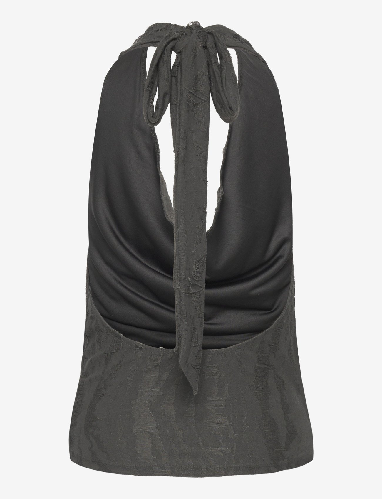 Weekday - Jacquard Halter Top - sleeveless tops - grey dark - 1