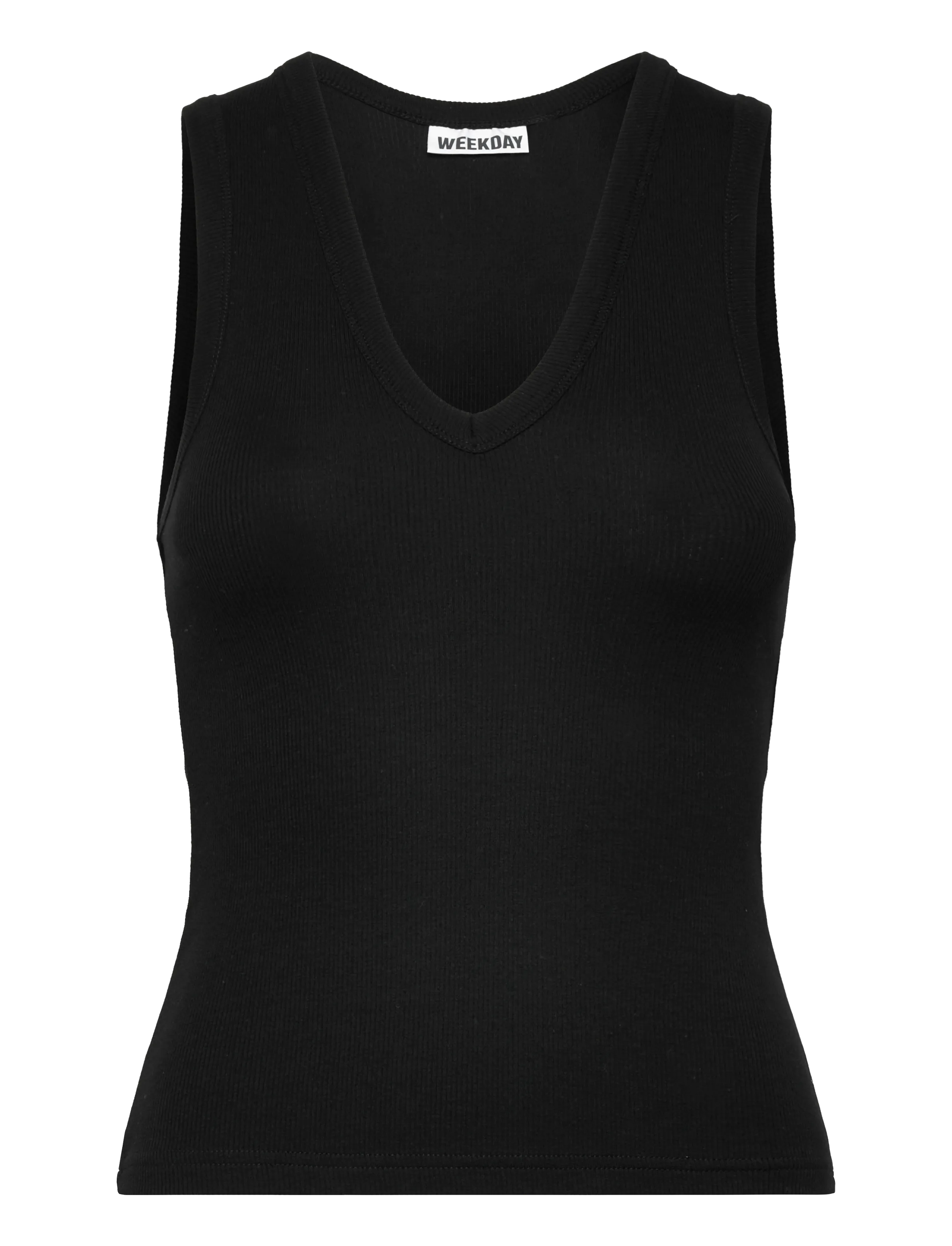 Weekday V-Neck Tank Top, XXS, Black, T-Shirts & Toppe > Uden Ærmer, Dame