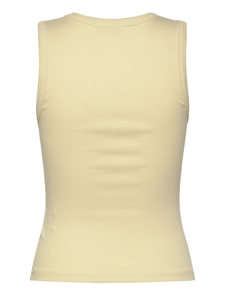 Weekday - Ribbed V-neck Tank Top - varrukateta topid - butter yellow - 1