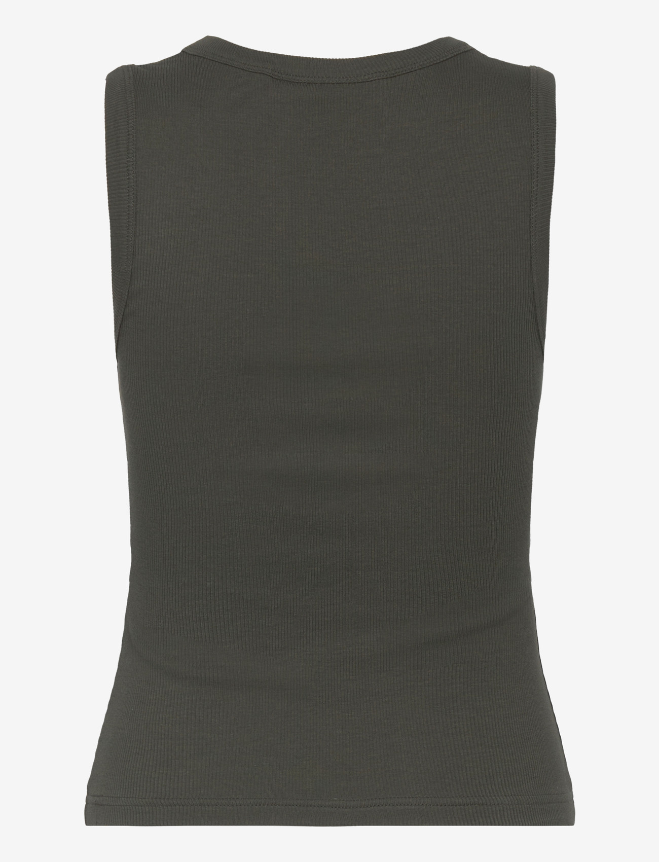 Weekday - Ribbed V-neck Tank Top - topid ja varrukateta alussärgid - khaki green - 1