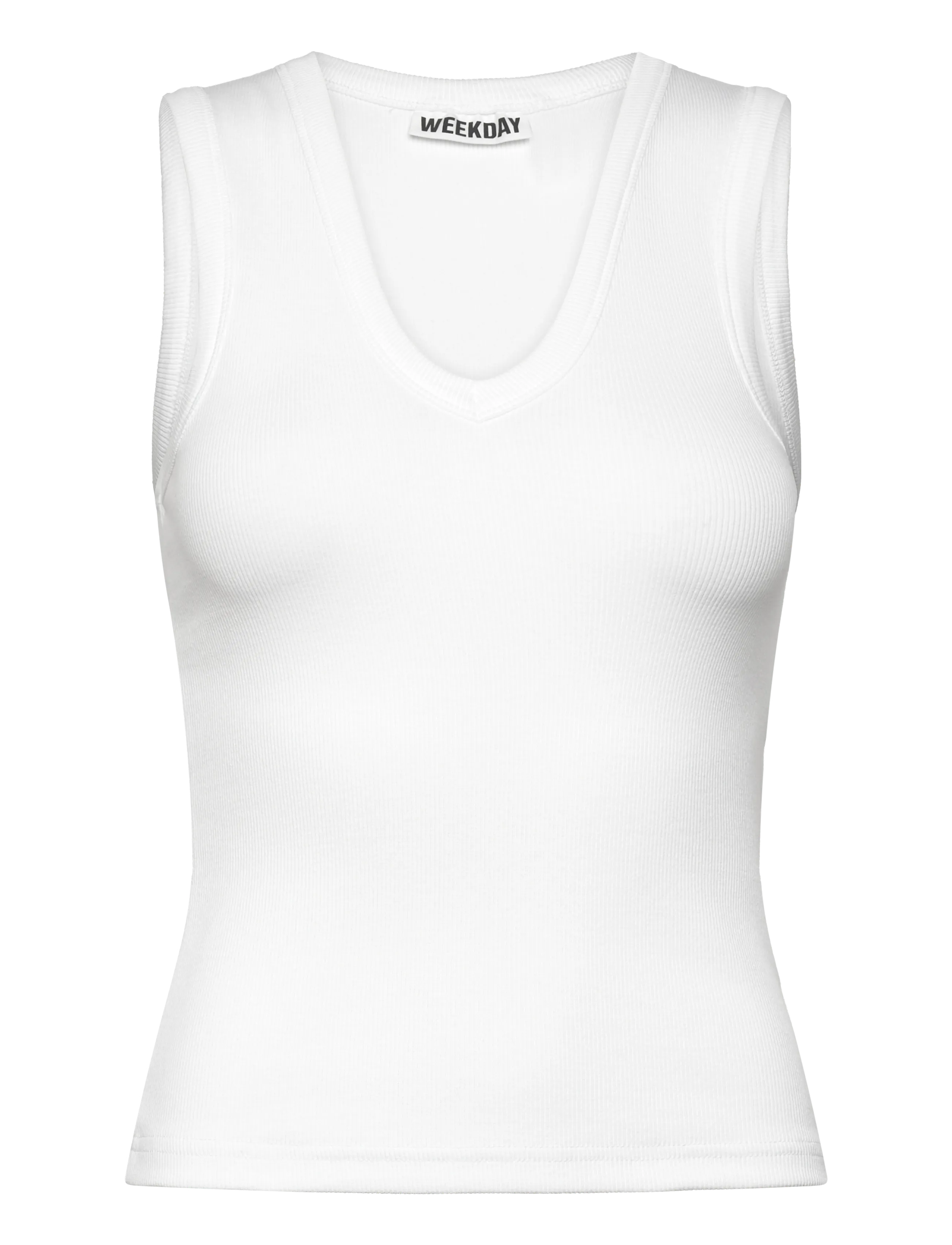 Weekday V-neck Tank Top - Tanktops - WHITE / white