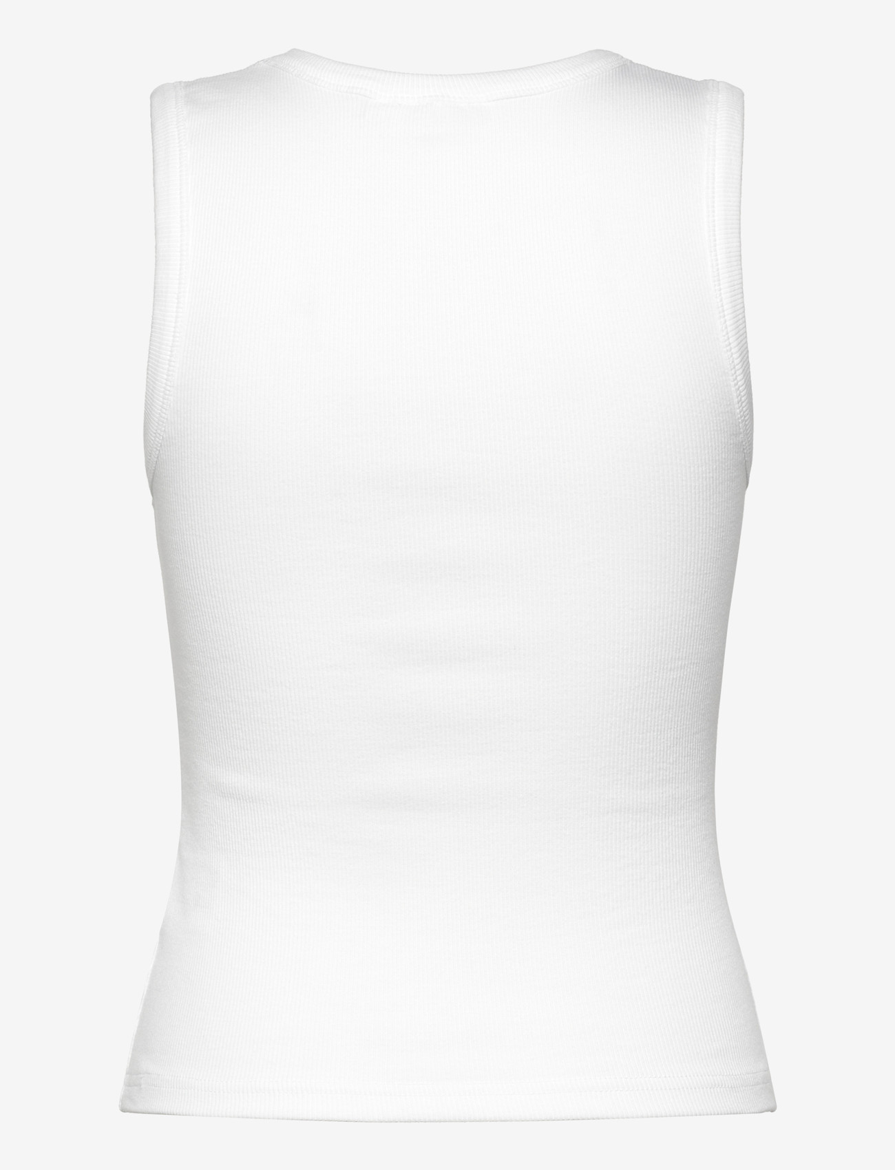 Weekday - Ribbed V-neck Tank Top - sleeveless tops - white - 1
