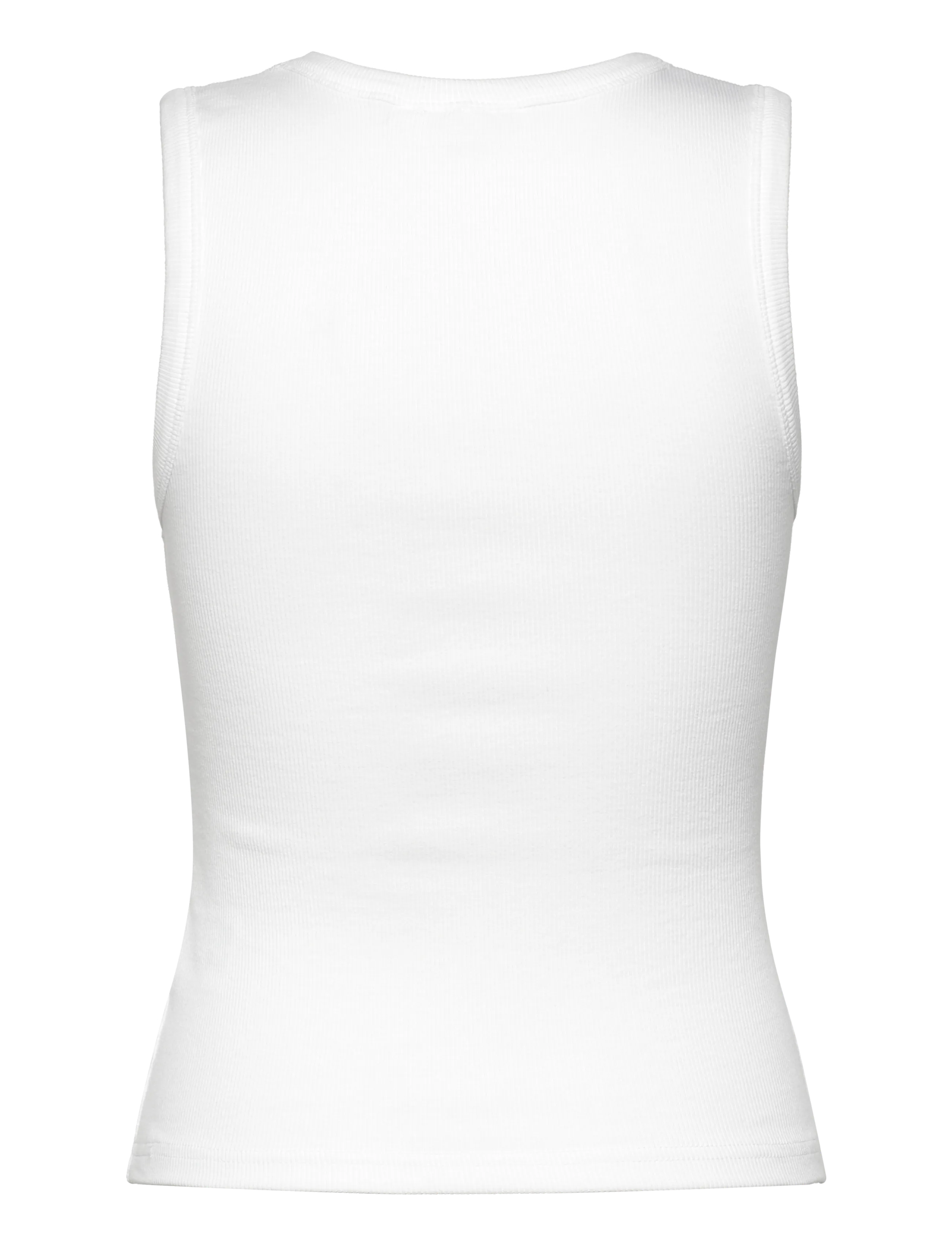 Weekday - Ribbed V-neck Tank Top - tanktops - white - 1