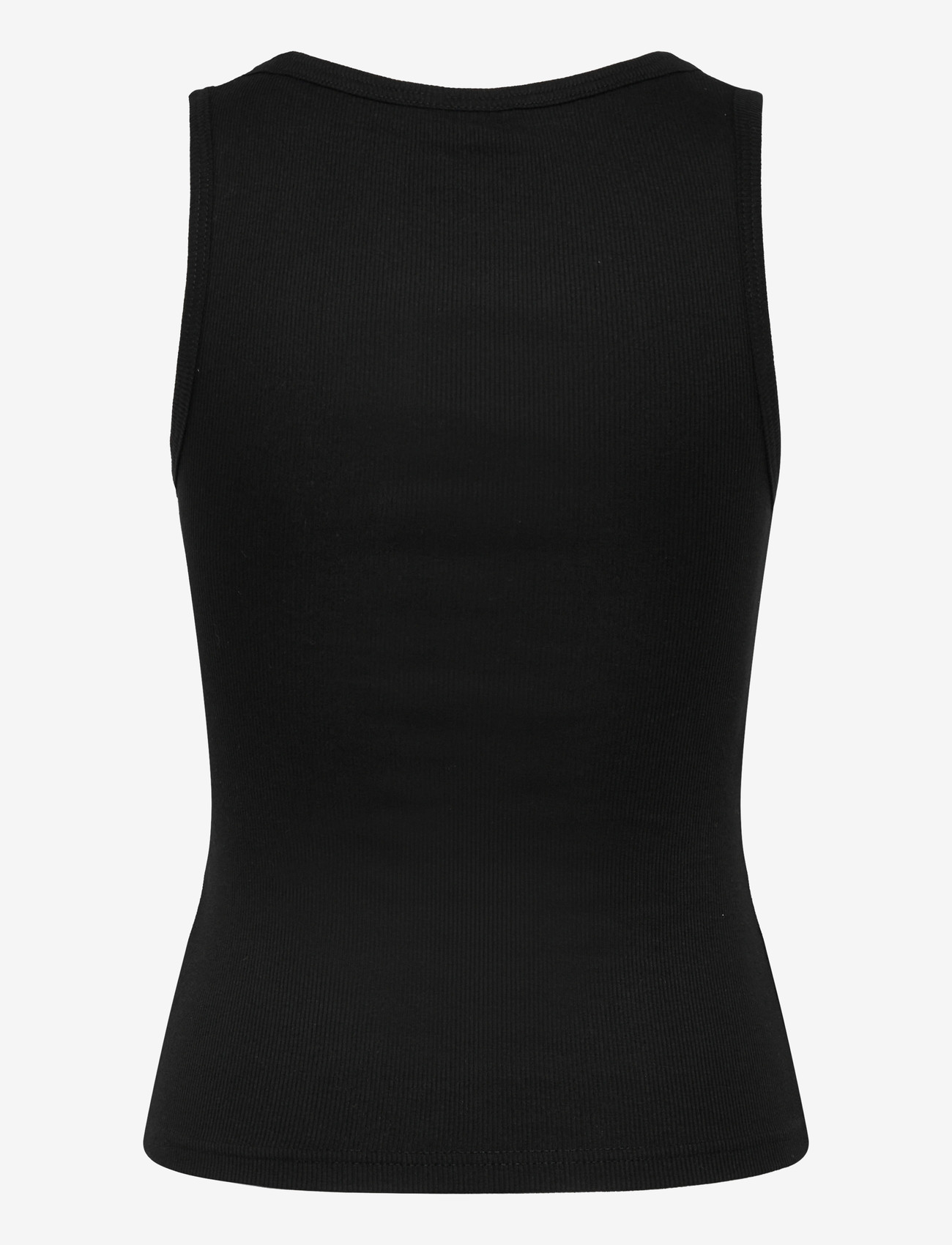Weekday - Slim Square Neck Ribbed Tank Top - tanktops - black - 1