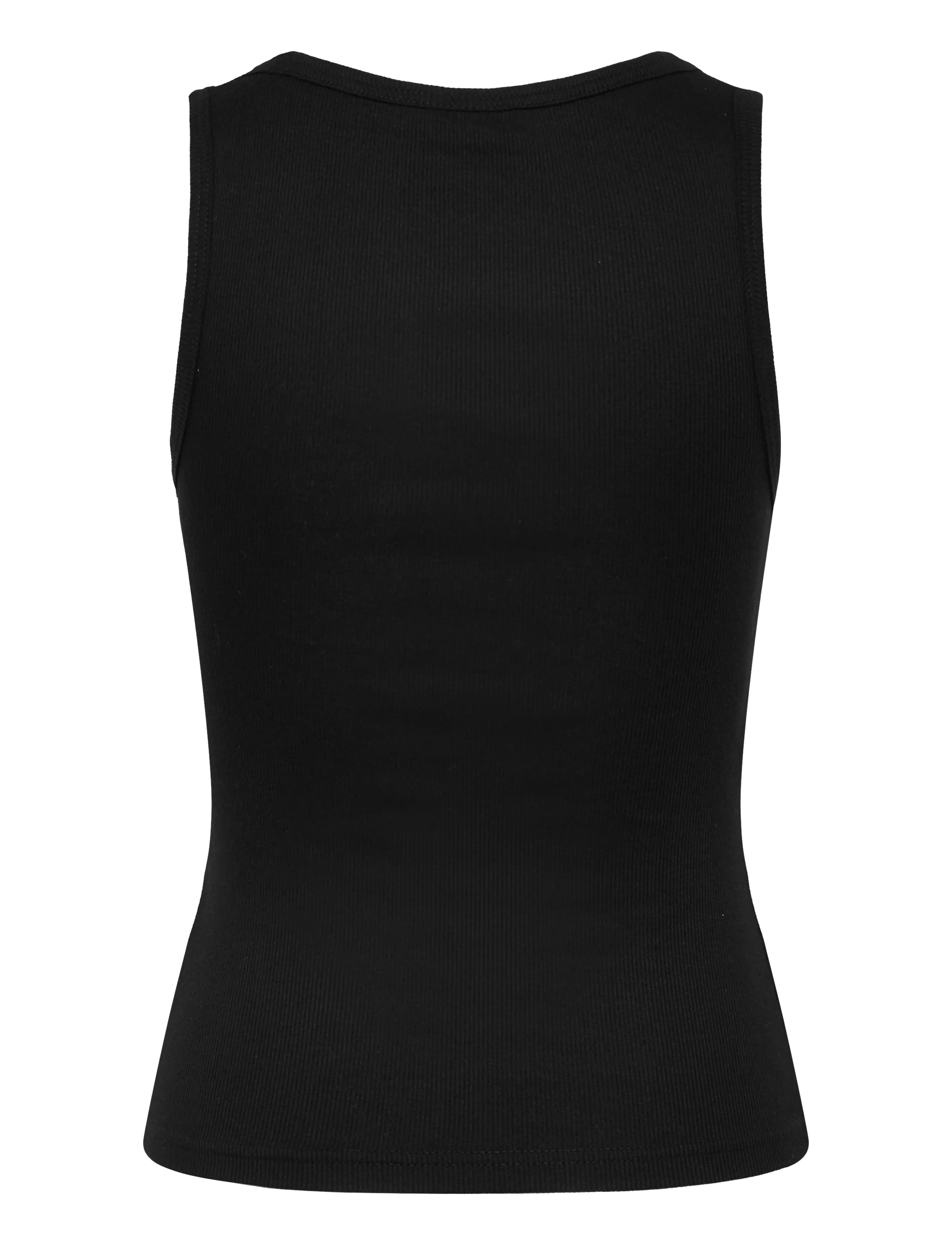 Weekday - Slim Square Neck Ribbed Tank Top - linnen - black - 1