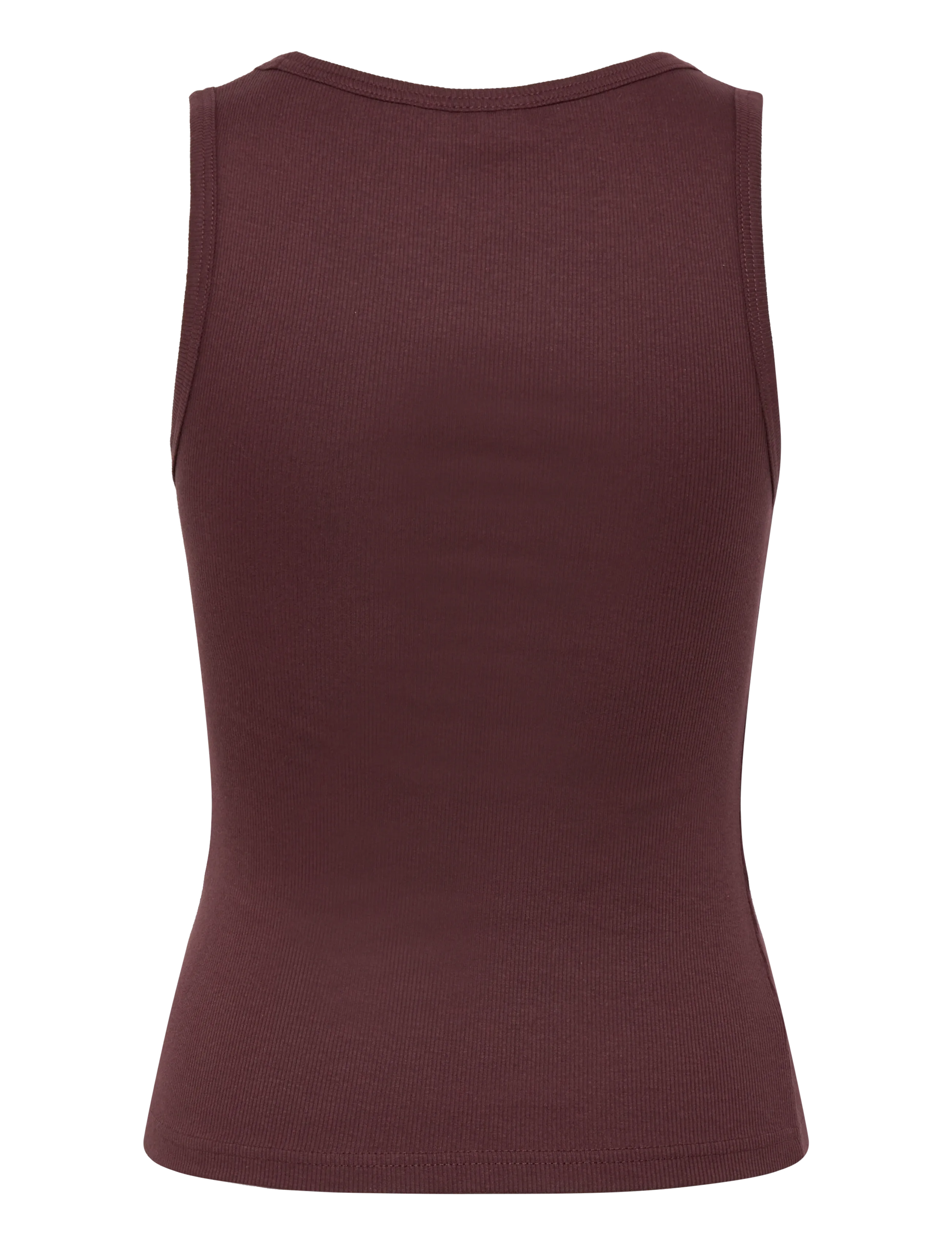 Weekday - Slim Square Neck Ribbed Tank Top - Ärmellose tops - burgundy - 1