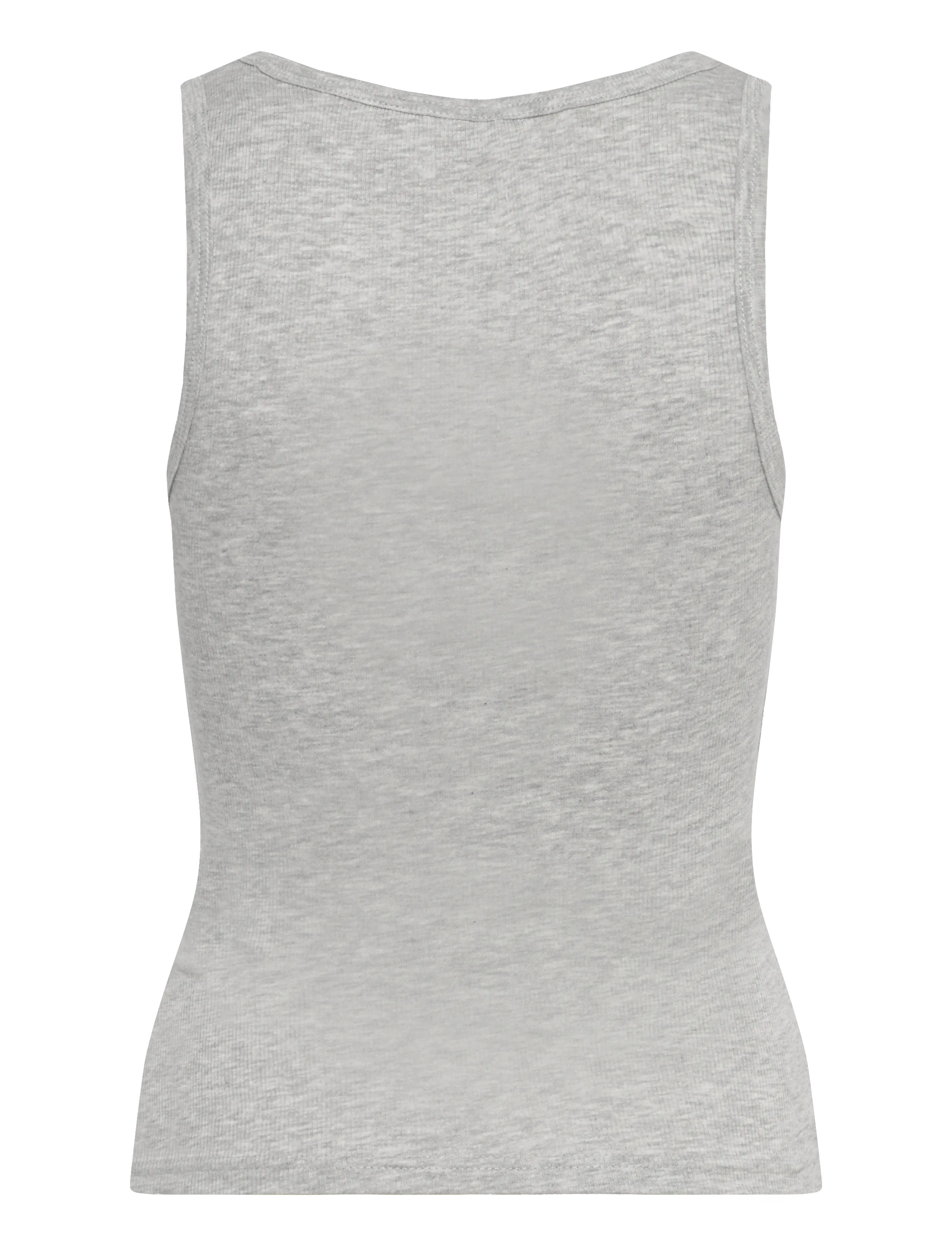 Weekday - Slim Square Neck Ribbed Tank Top - sleeveless tops - grey melange - 1