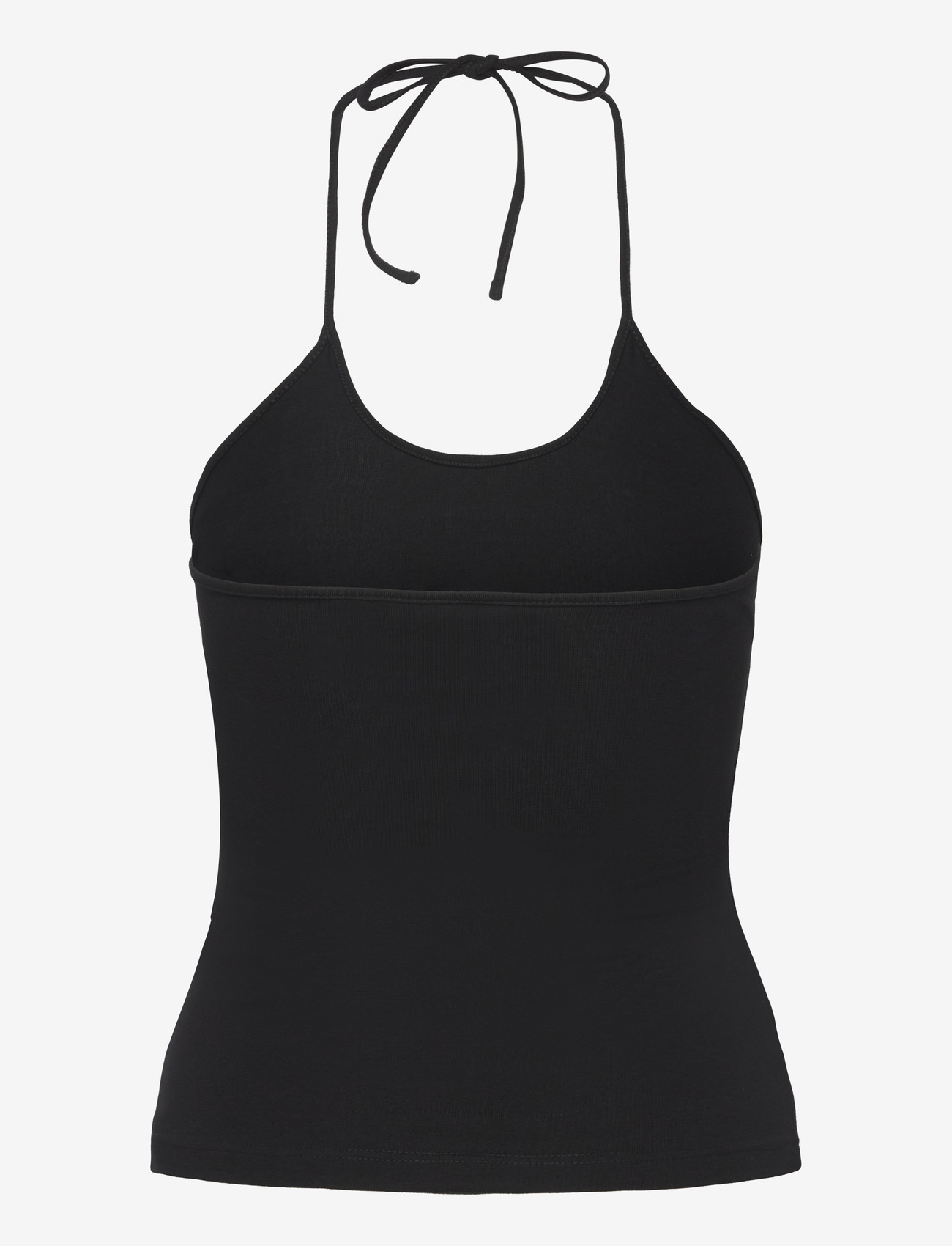 Weekday - Slim Halterneck Cotton Top - Ärmellose tops - black - 1
