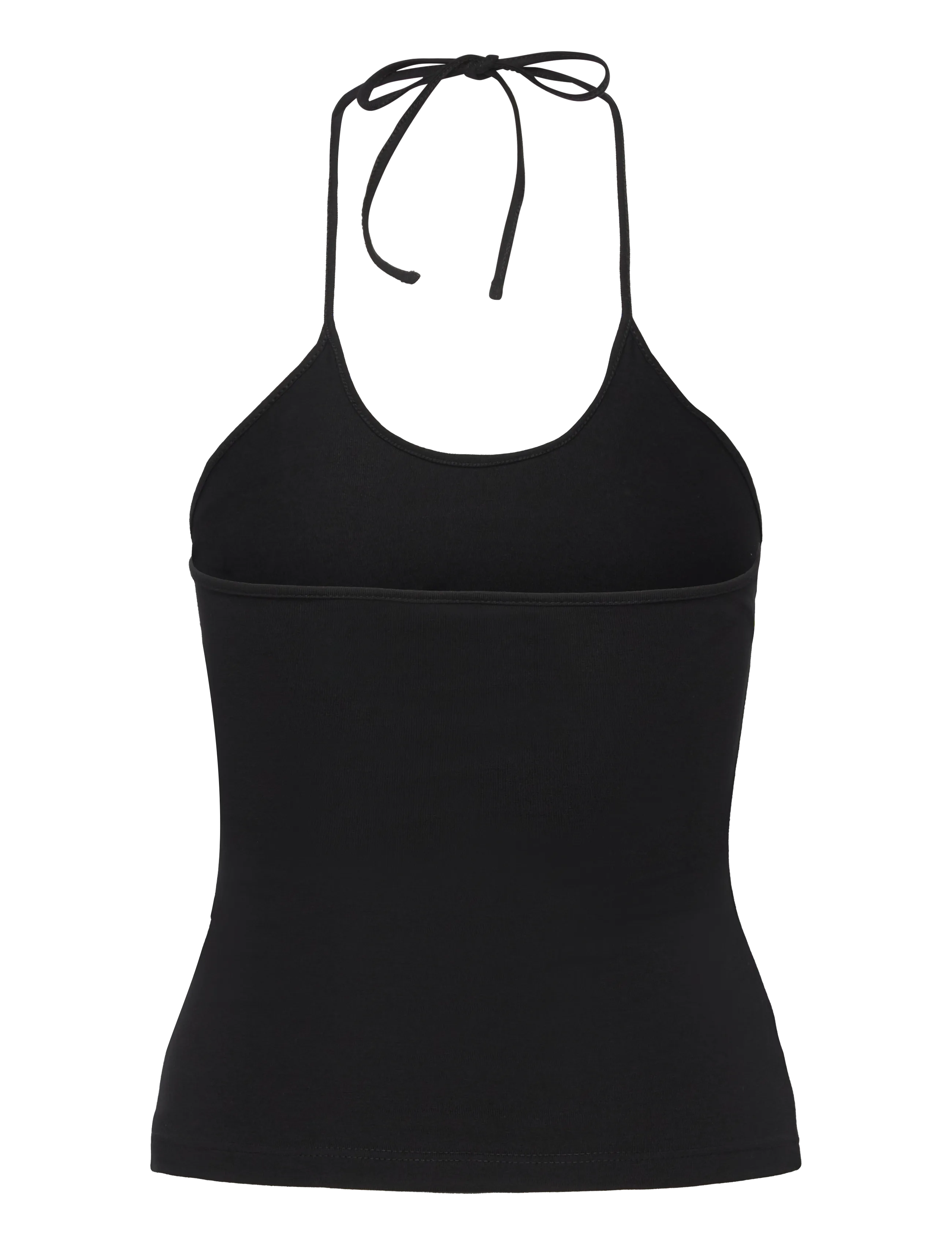 Weekday - Slim Halterneck Cotton Top - sleeveless tops - black - 1