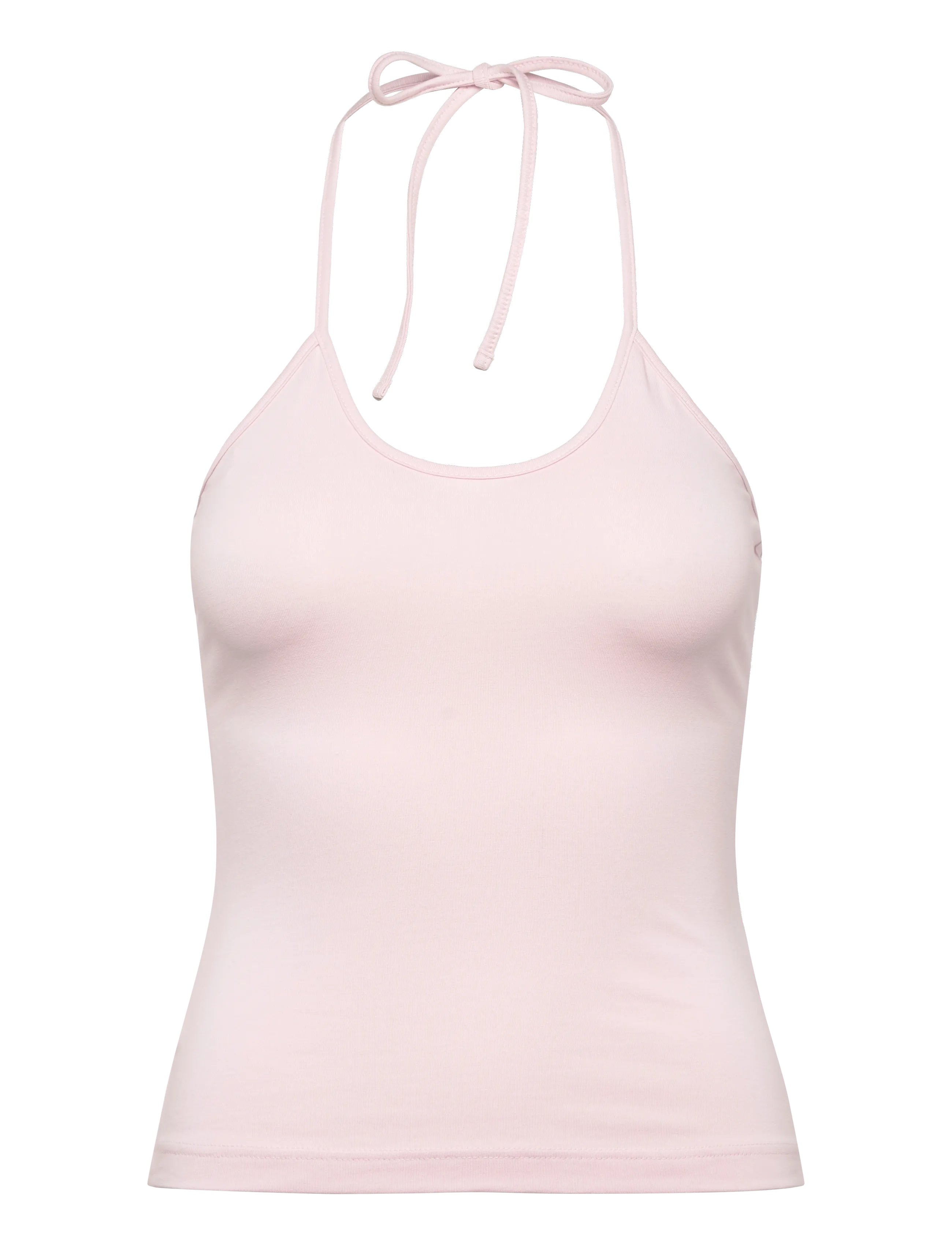 Weekday Slim Halterneck Cotton Top - Ermeløse topper - DUSTY PINK / pink/rose