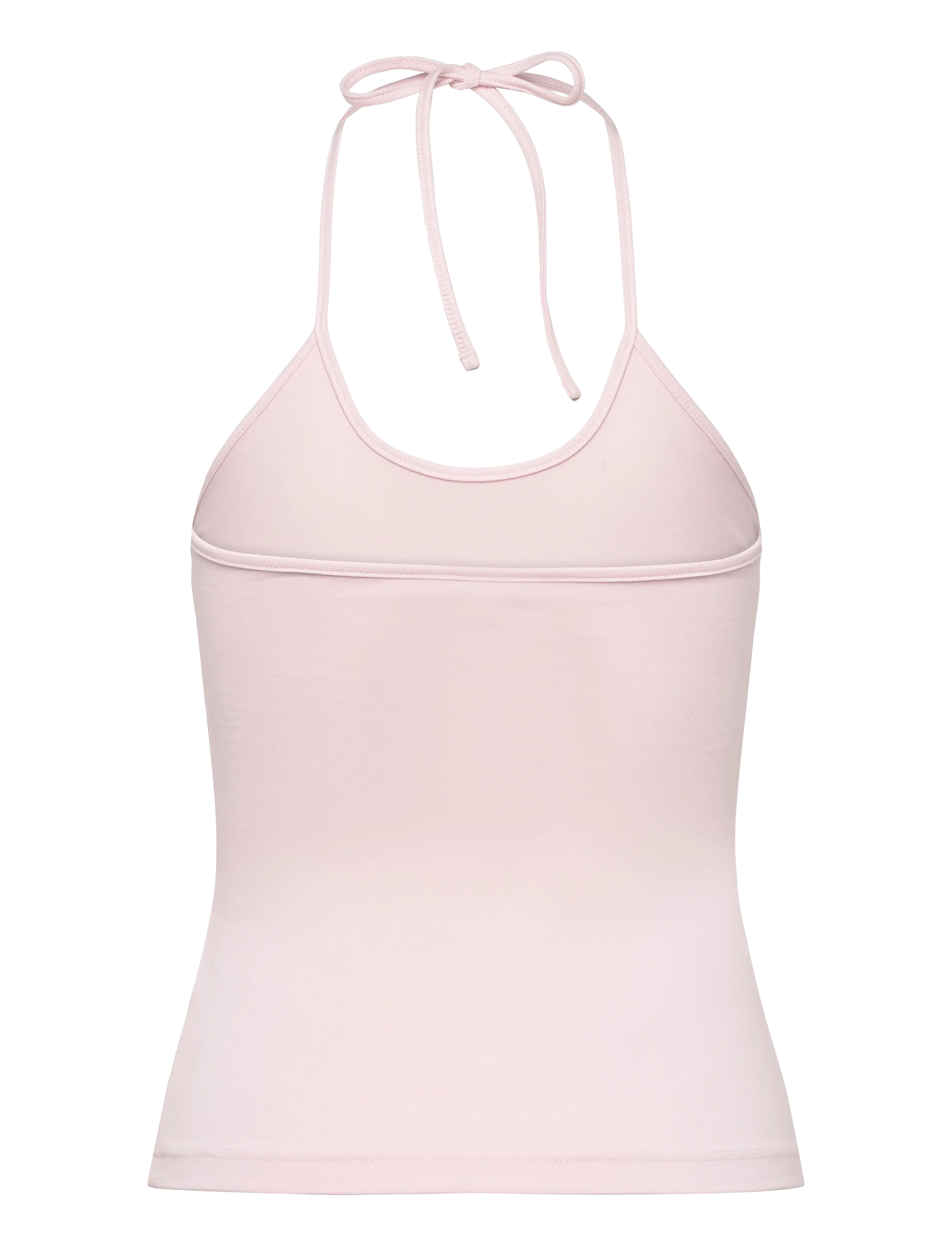 Weekday - Slim Halterneck Cotton Top - sleeveless tops - dusty pink - 1
