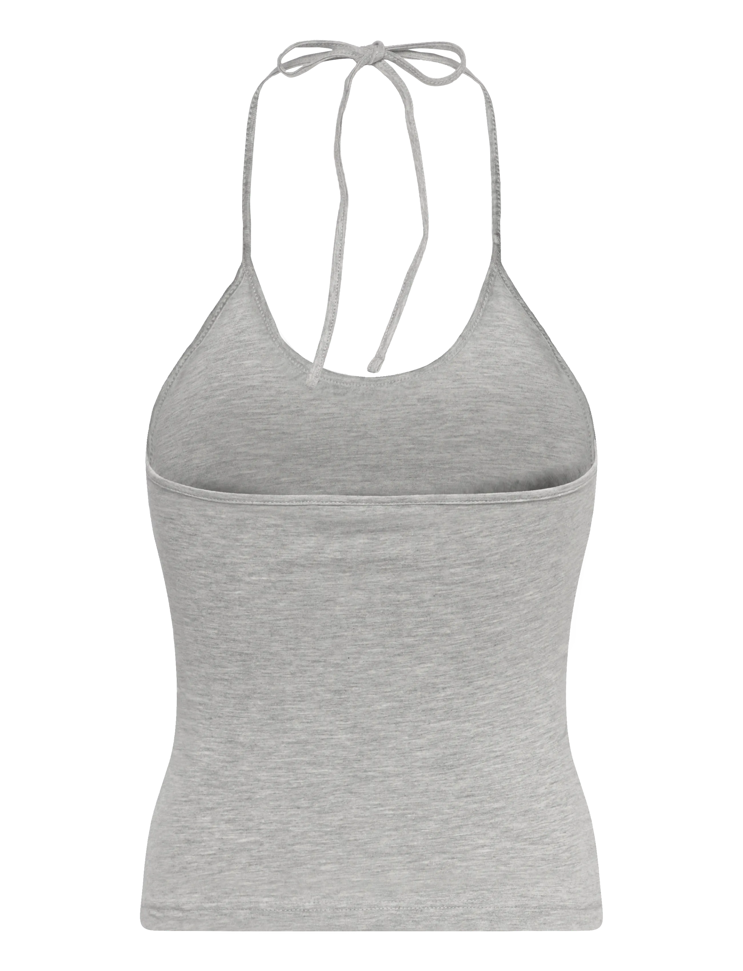 Weekday - Slim Halterneck Cotton Top - Ärmellose tops - grey melange - 1