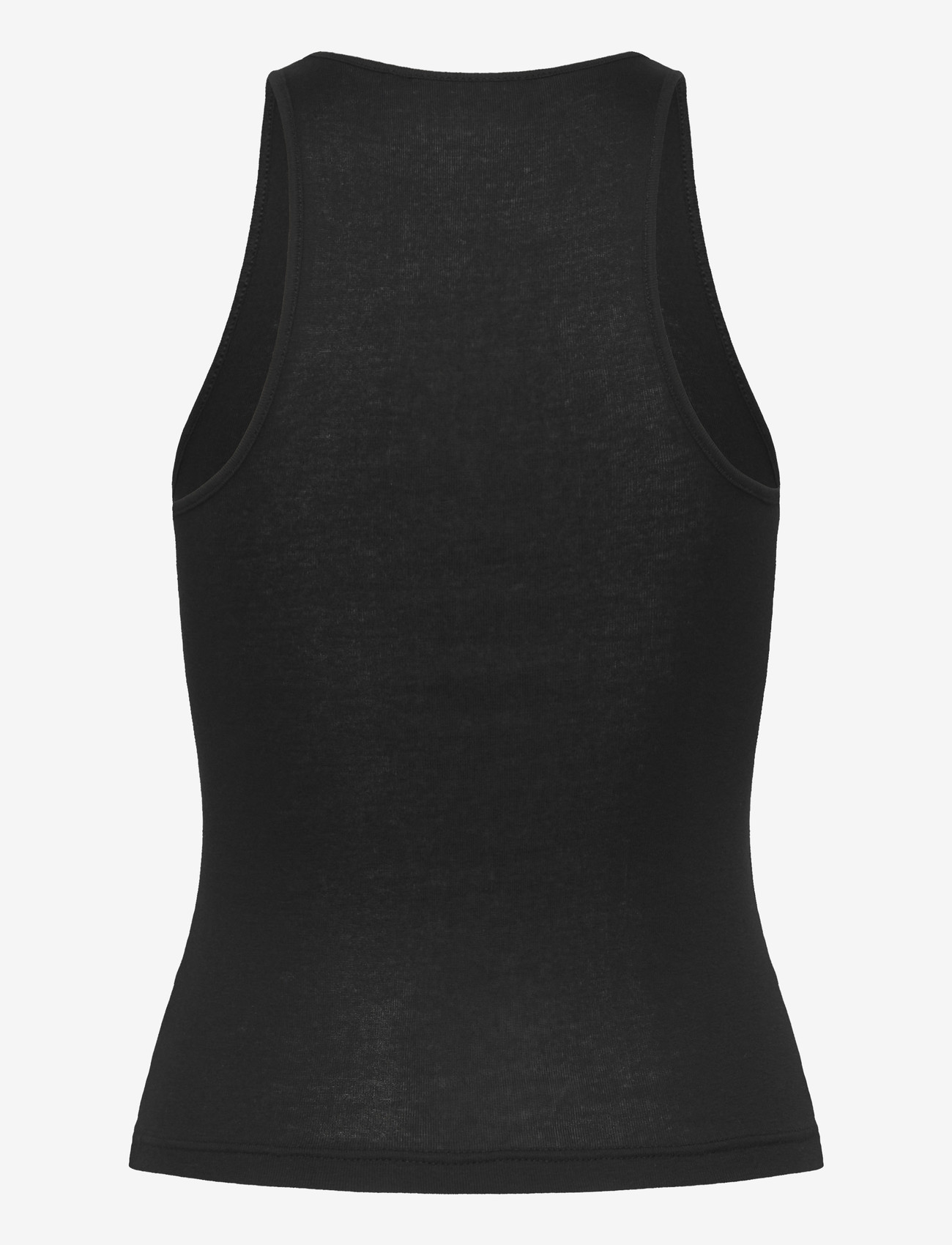 Weekday - Fitted Cotton Jersey Tank Top - sleeveless tops - black - 1
