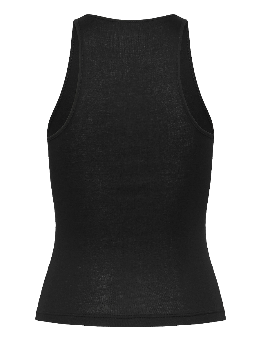 Weekday - Fitted Cotton Jersey Tank Top - Ärmellose tops - black - 1