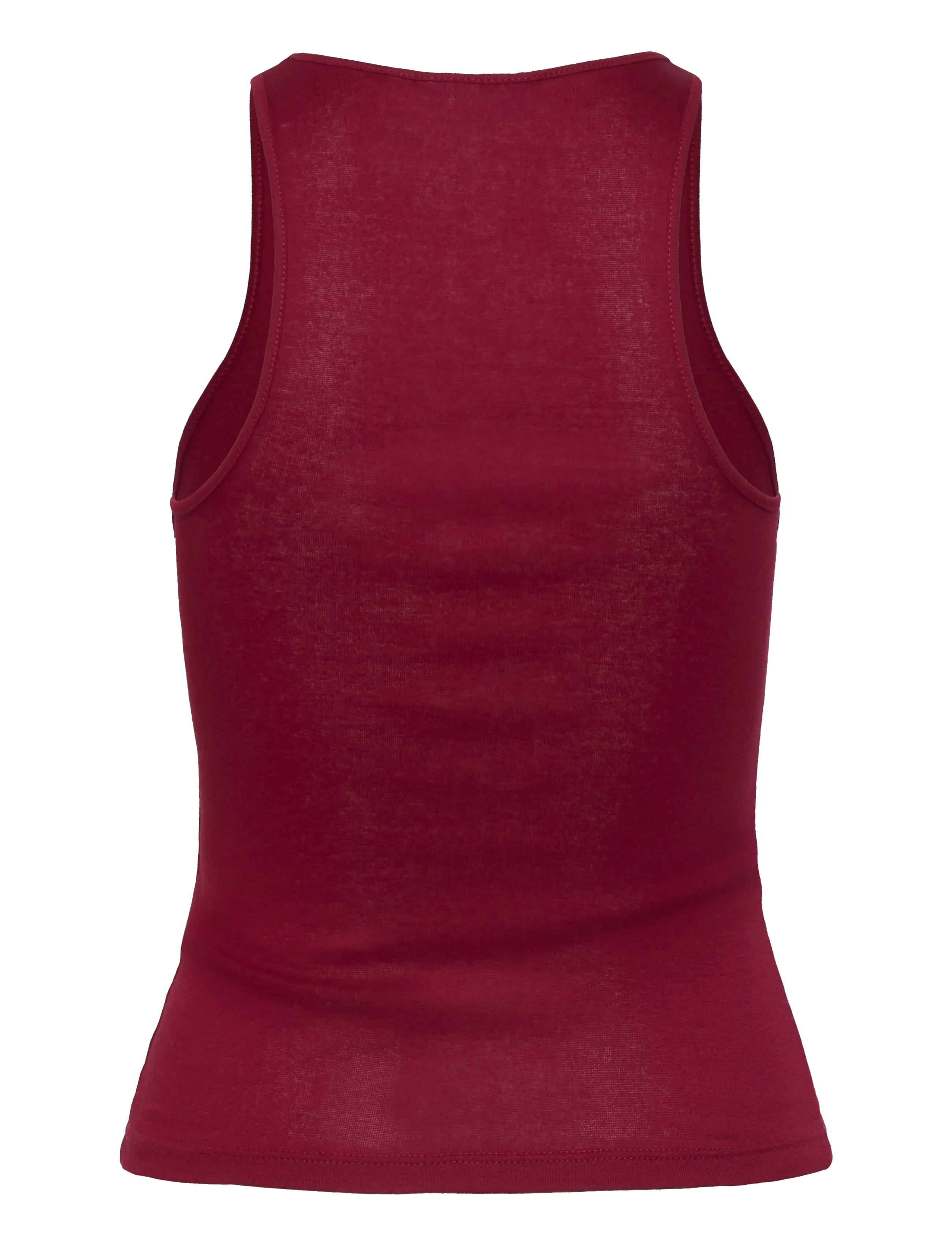 Weekday - Fitted Cotton Jersey Tank Top - tanktops - cherry red - 1