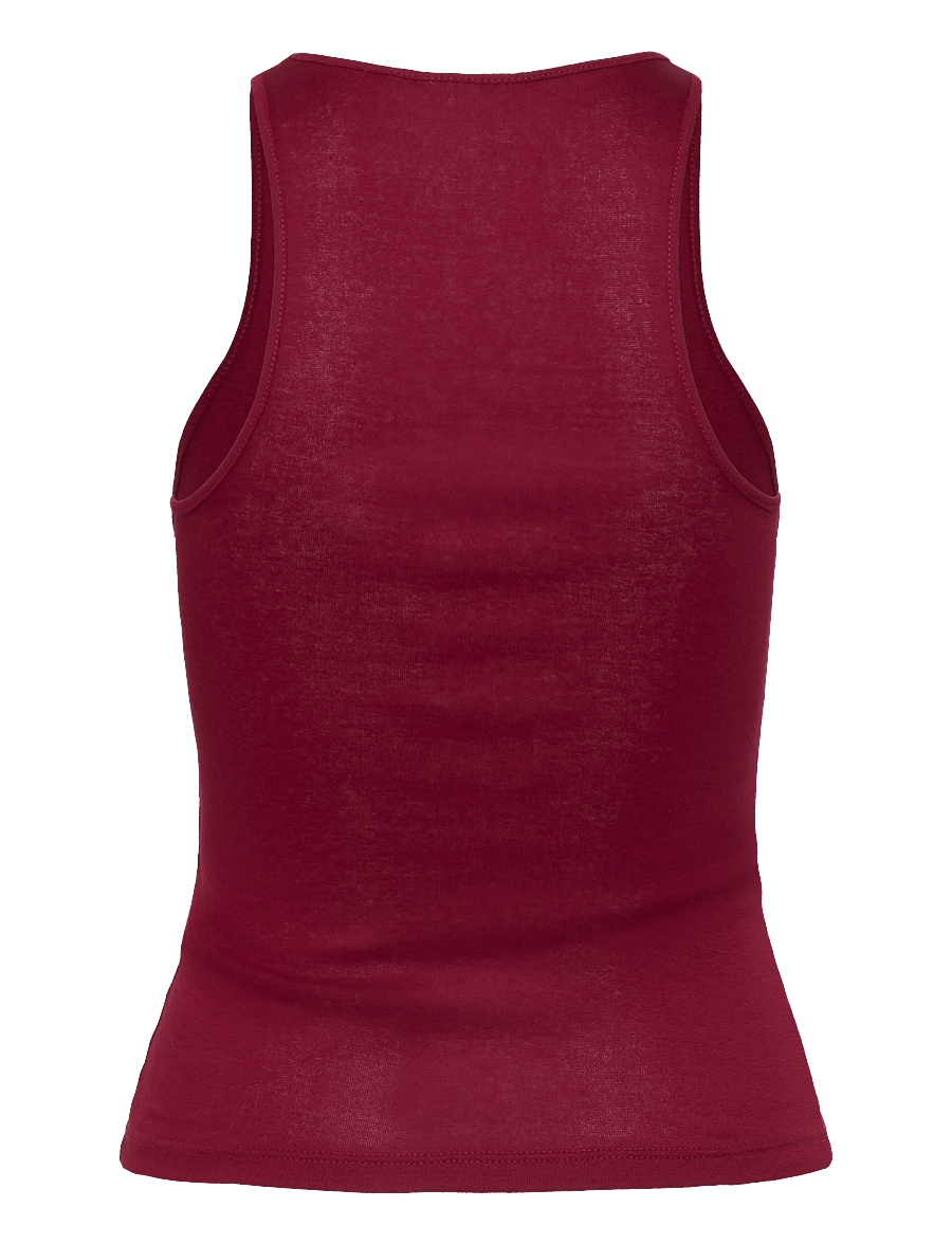 Weekday - Fitted Cotton Jersey Tank Top - Ärmellose tops - cherry red - 1