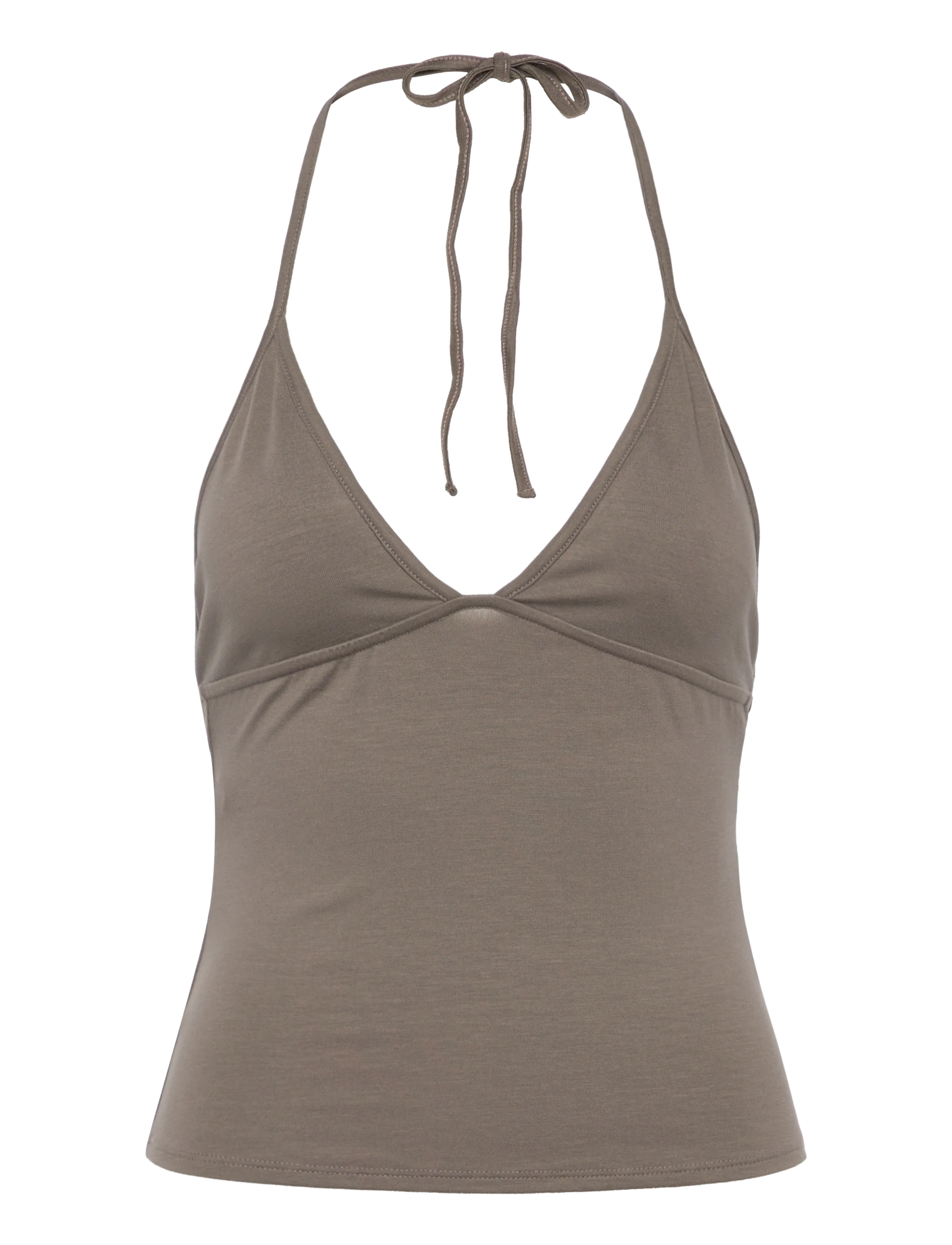 Weekday Halter Neck Top, L, T-shirts & Oberteile, Khakigrün - Sleeveless, Frauen