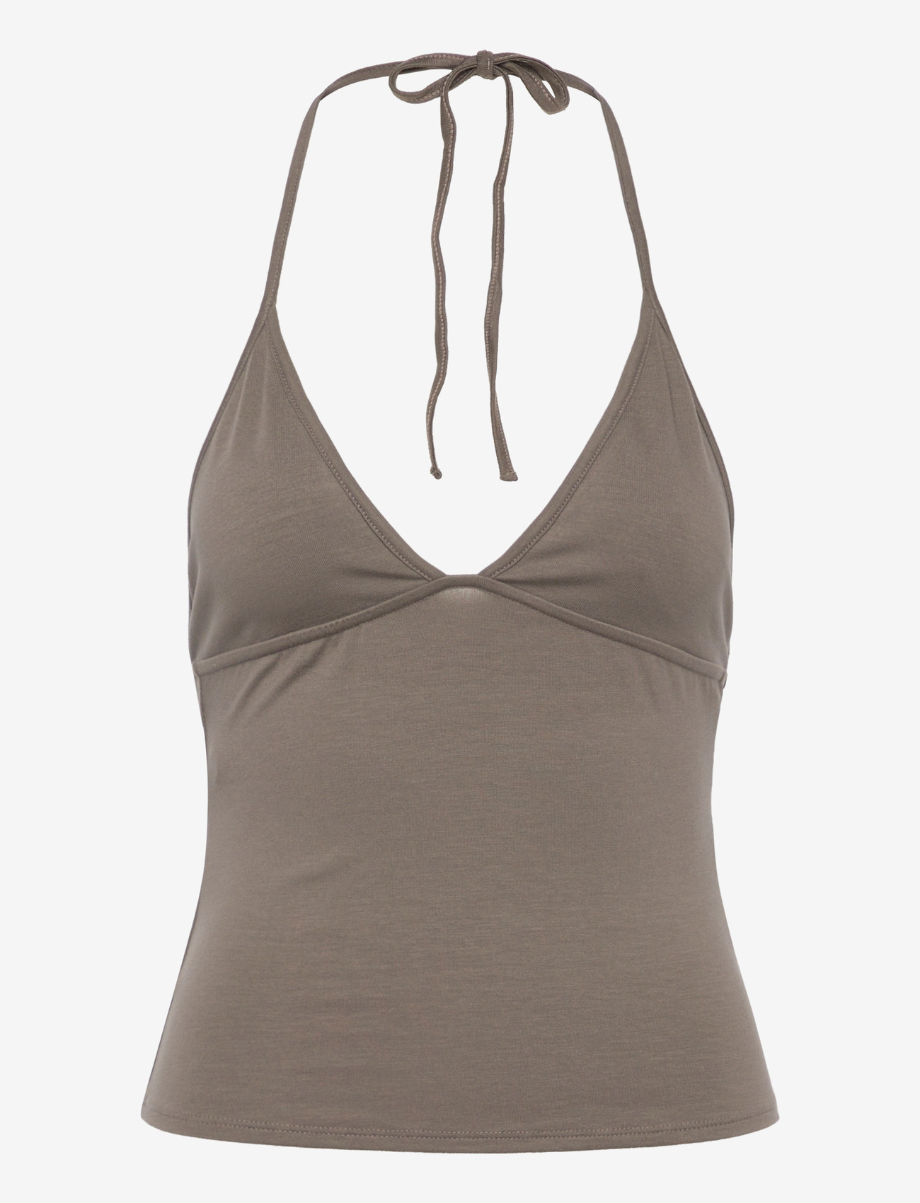 Weekday - Halter Neck Top - linnen - dark mole - 0